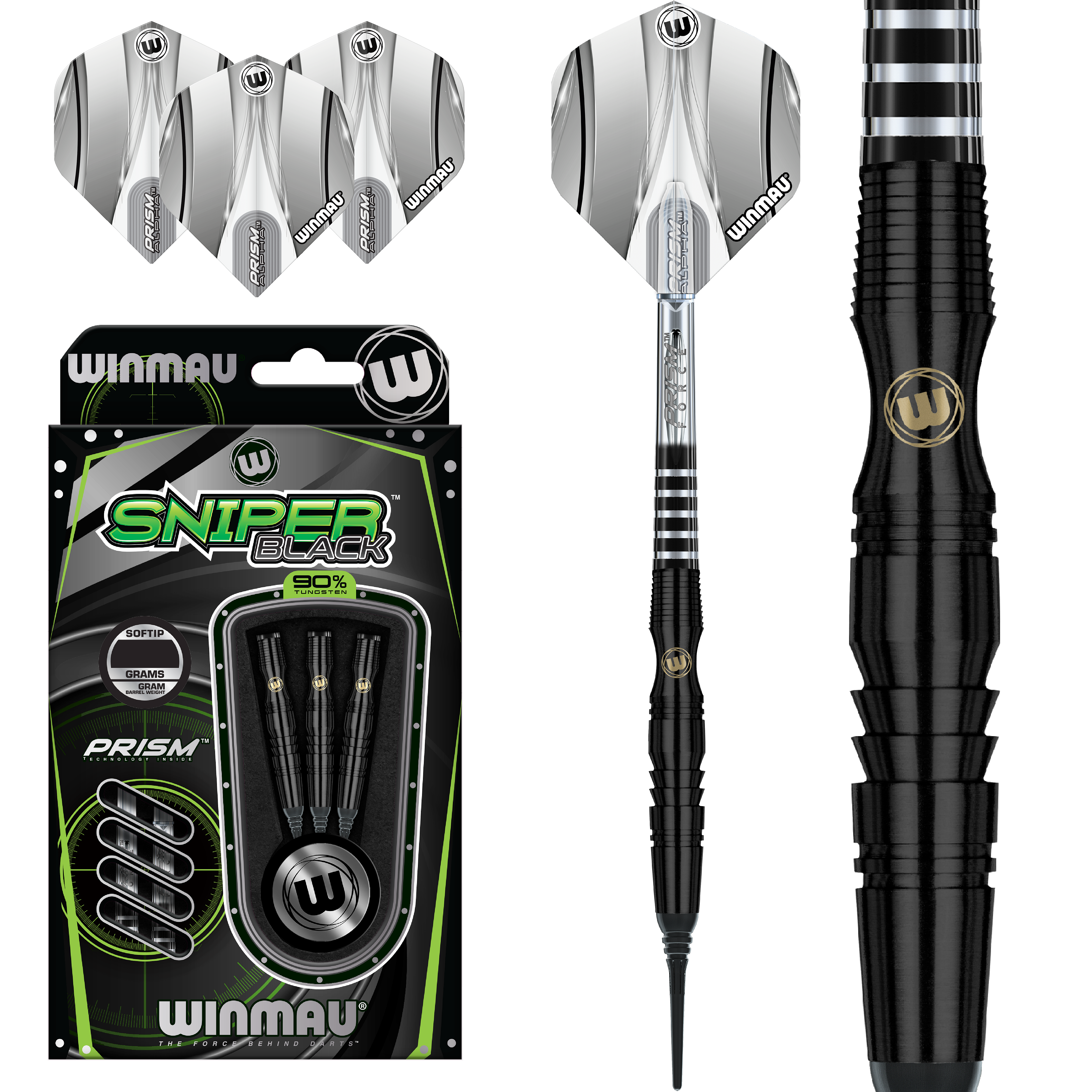 Winmau - Sniper Black - Softdart Winmau - Sniper Black - Softdart