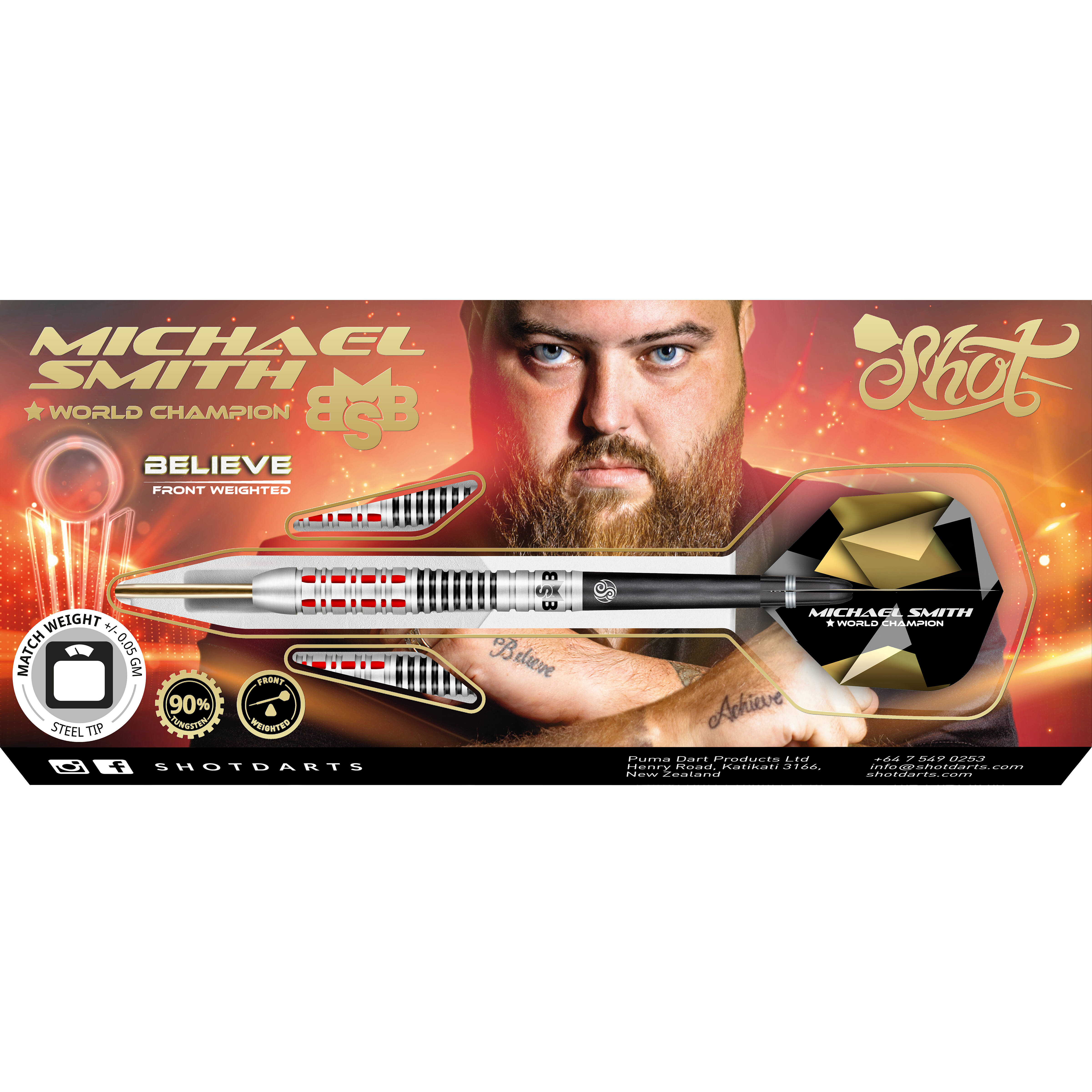 Shot-Michael-Smith-Believe-Steeldart-Verpackung Shot - Michael Smith Believe - Steeldart