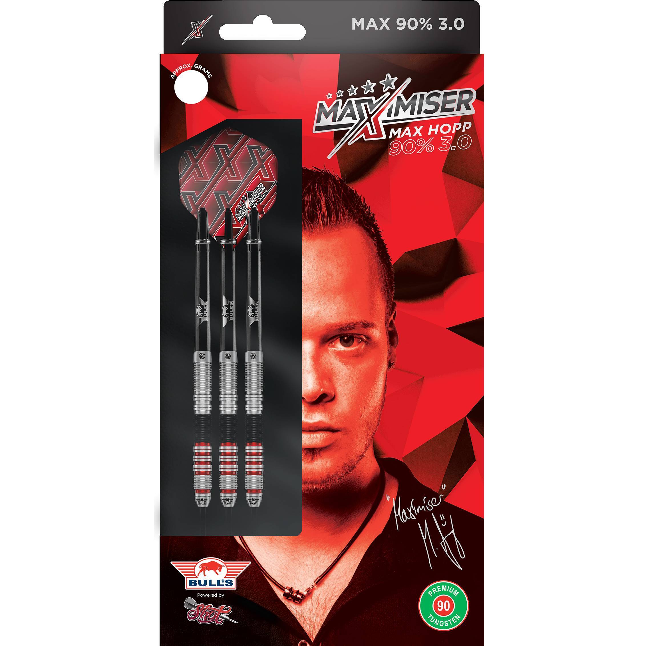 Bull-NL-Max-Hopp-90-3-0-Steeldart-Verpackung Bull' NL - Max Hopp 90% 3.0 - Steeldart