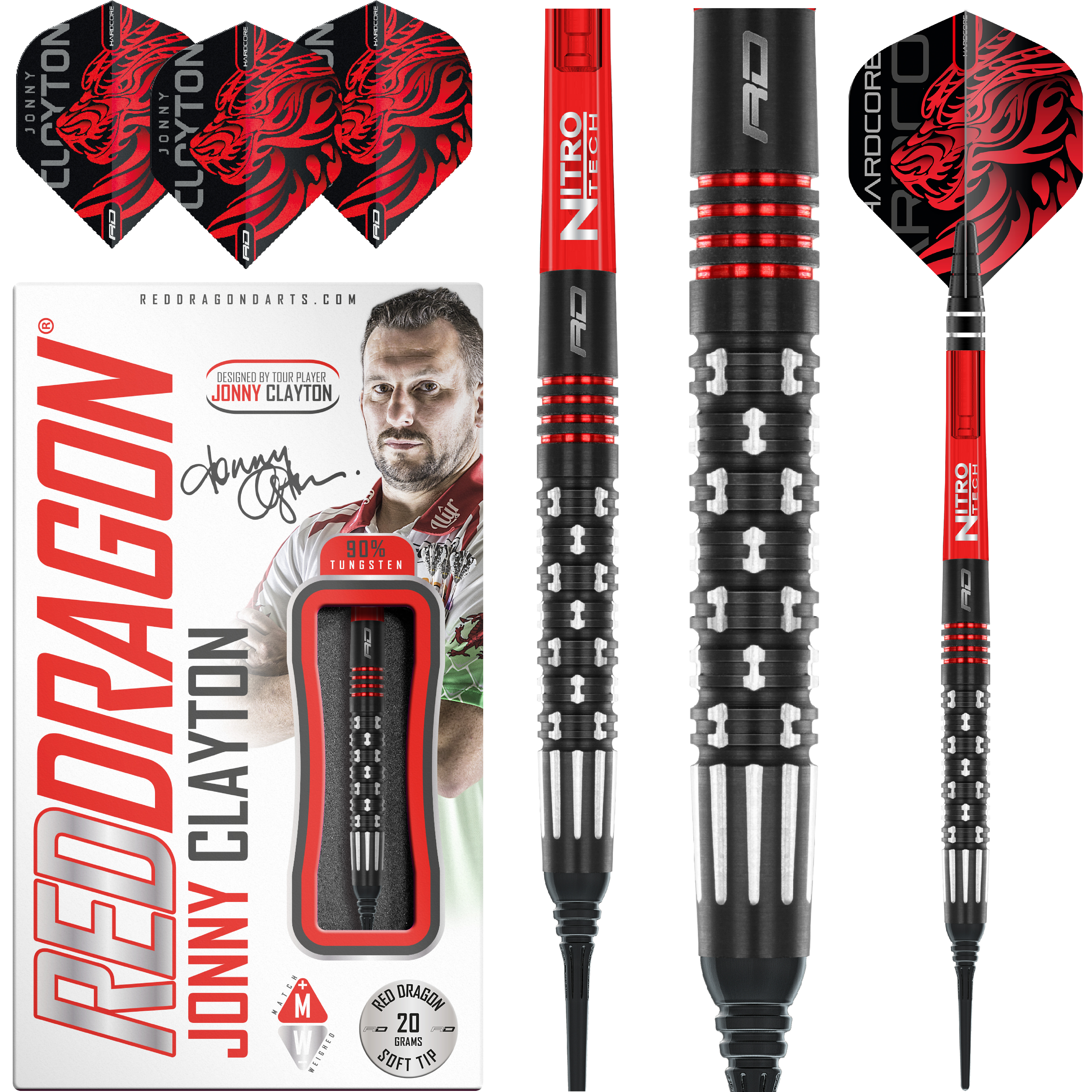 Red-Dragon-Jonny-Clayton-Premier-League-SE-Softdart-Collage Red Dragon - Jonny Clayton Premier League SE - Softdart