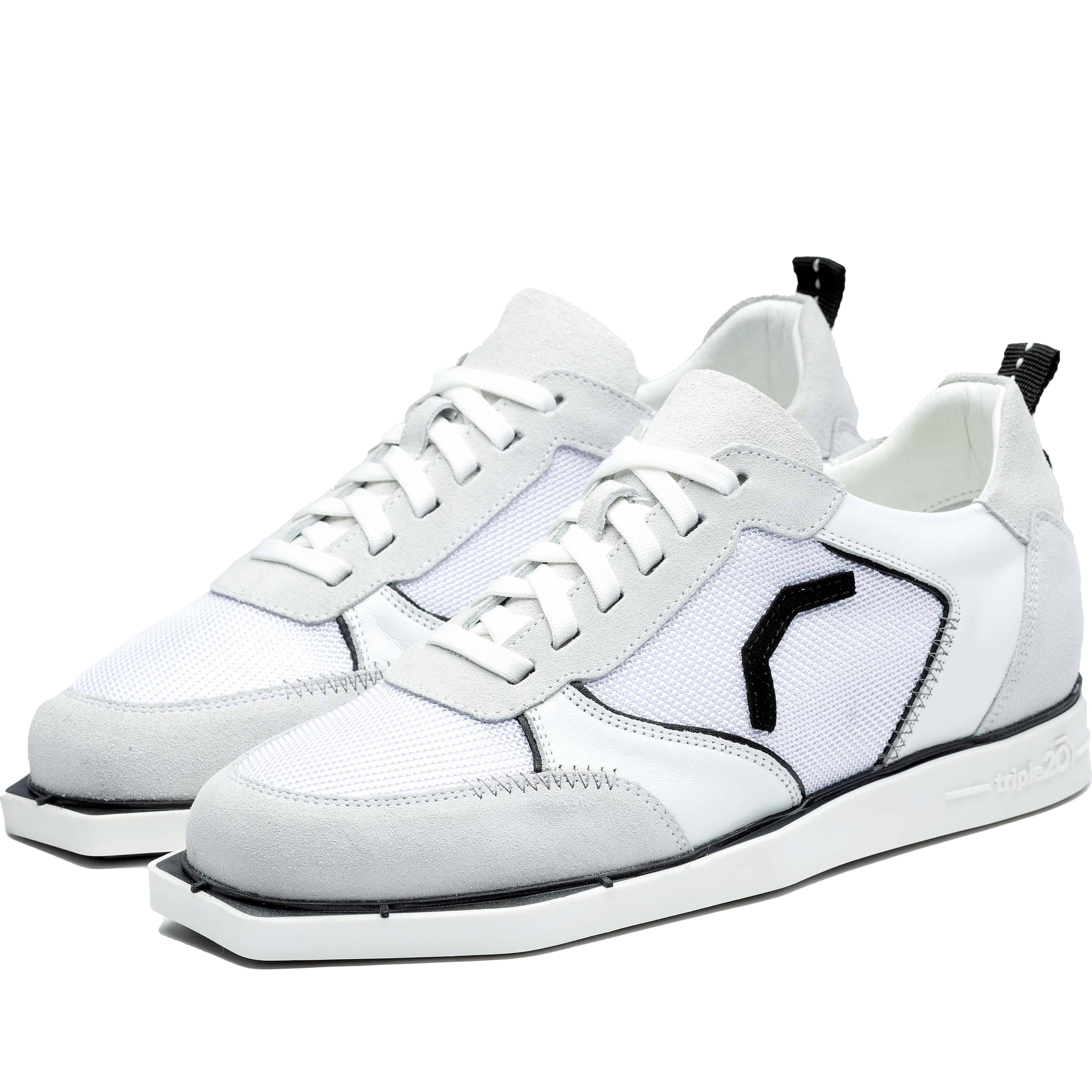 Triple20-Dartsshoes-Textil-Leder-Weiss-Schwarz Triple20 Dartsshoes - Textil Leder Weiß/Schwarz