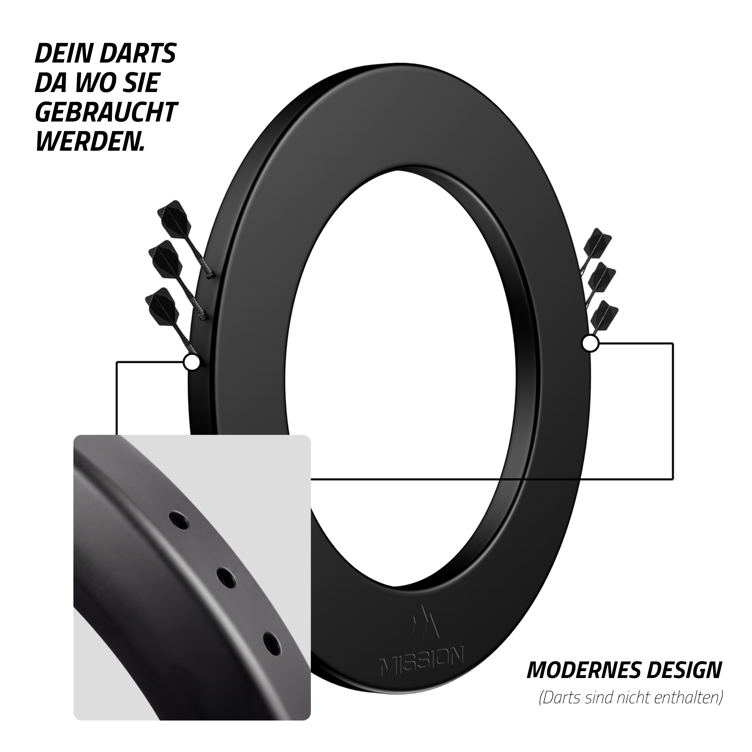 Mission - Dartboard Surround mit Darthalter Mission - Dartboard Surround mit Darthalter