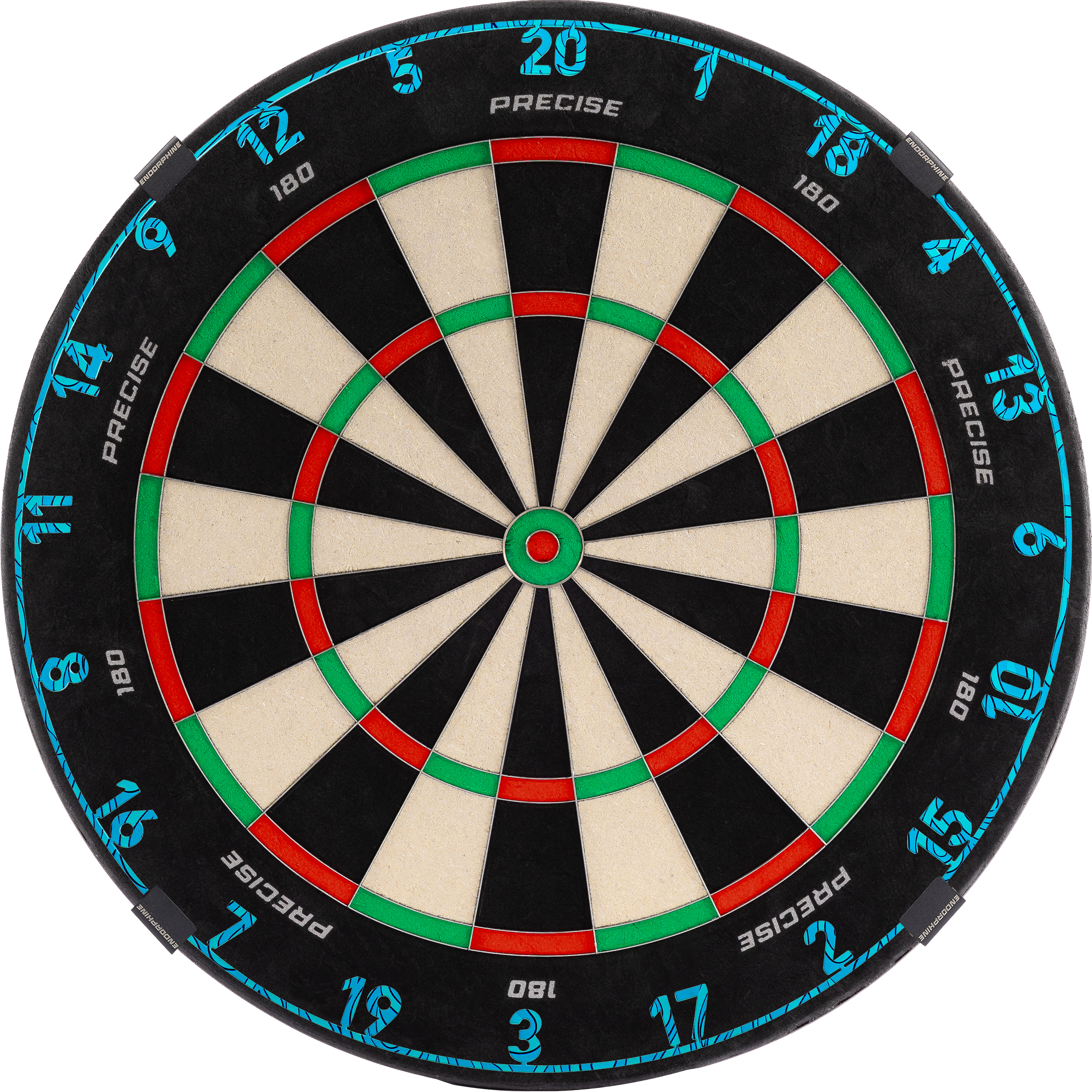 Precise180 - Endorphine Dartboard mit Lasercut Zahlenring Precise180 - Endorphine Dartboard mit Lasercut Zahlenring