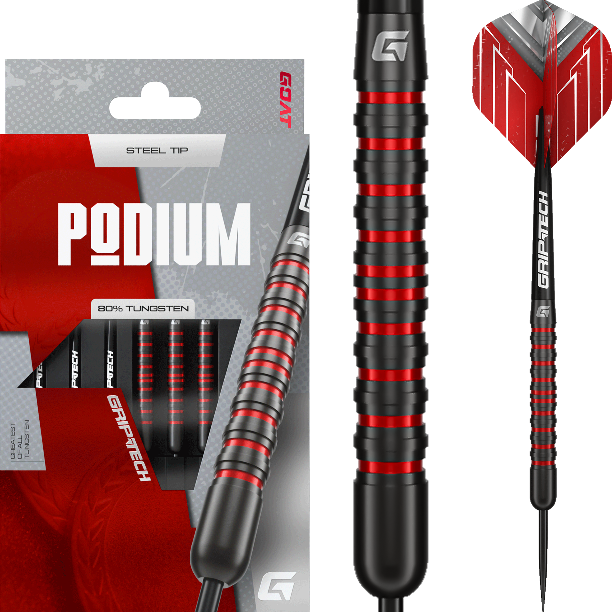 GOAT - Podium Black Red 80% - Steeldart GOAT - Podium Black Red 80% - Steeldart