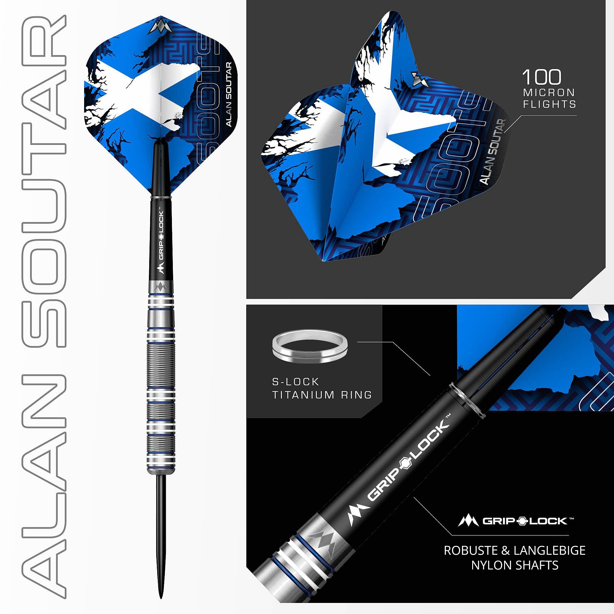 Mission - Alan Soutar Blue & White - Steeldart Mission - Alan Soutar Blue & White - Steeldart