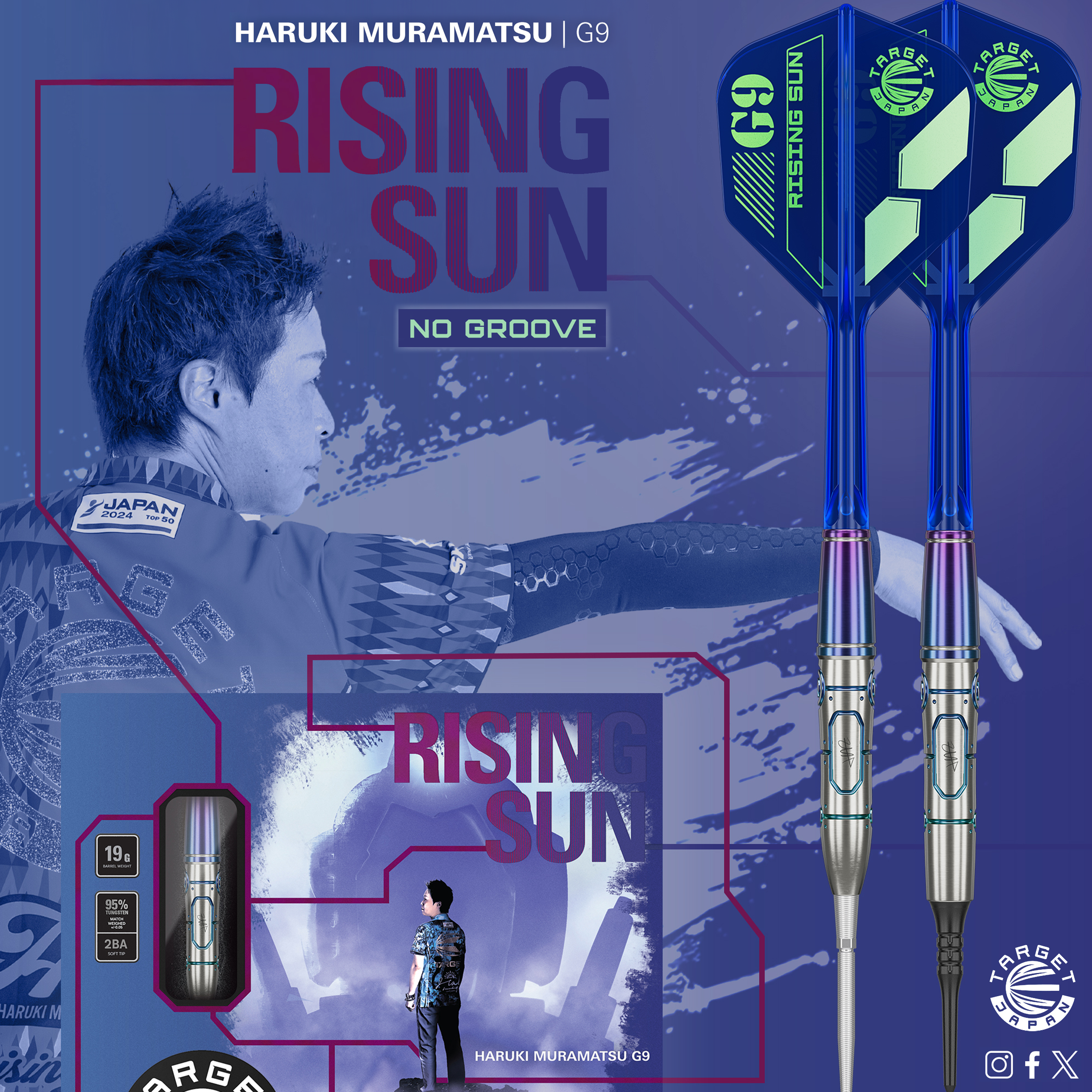 Target Japan - Swiss Point - Haruki Muramatsu GEN 9 No Groove - Steeldart Target Japan - Swiss Point - Haruki Muramatsu GEN 9 No Groove - Steeldart