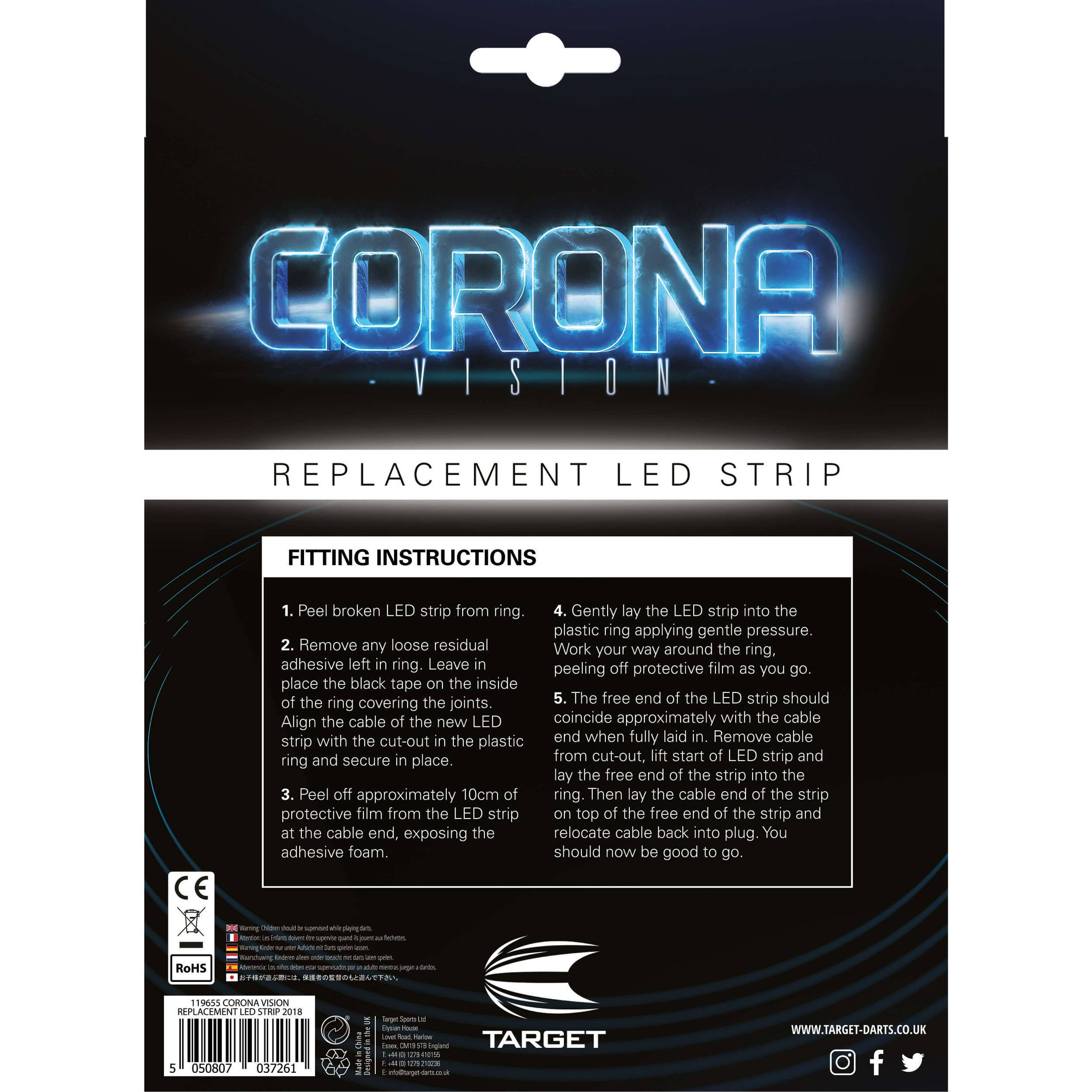 Target-Corona-LED-Ersatzstreifen-Ruckseite Target - Corona Vision LED Ersatzband