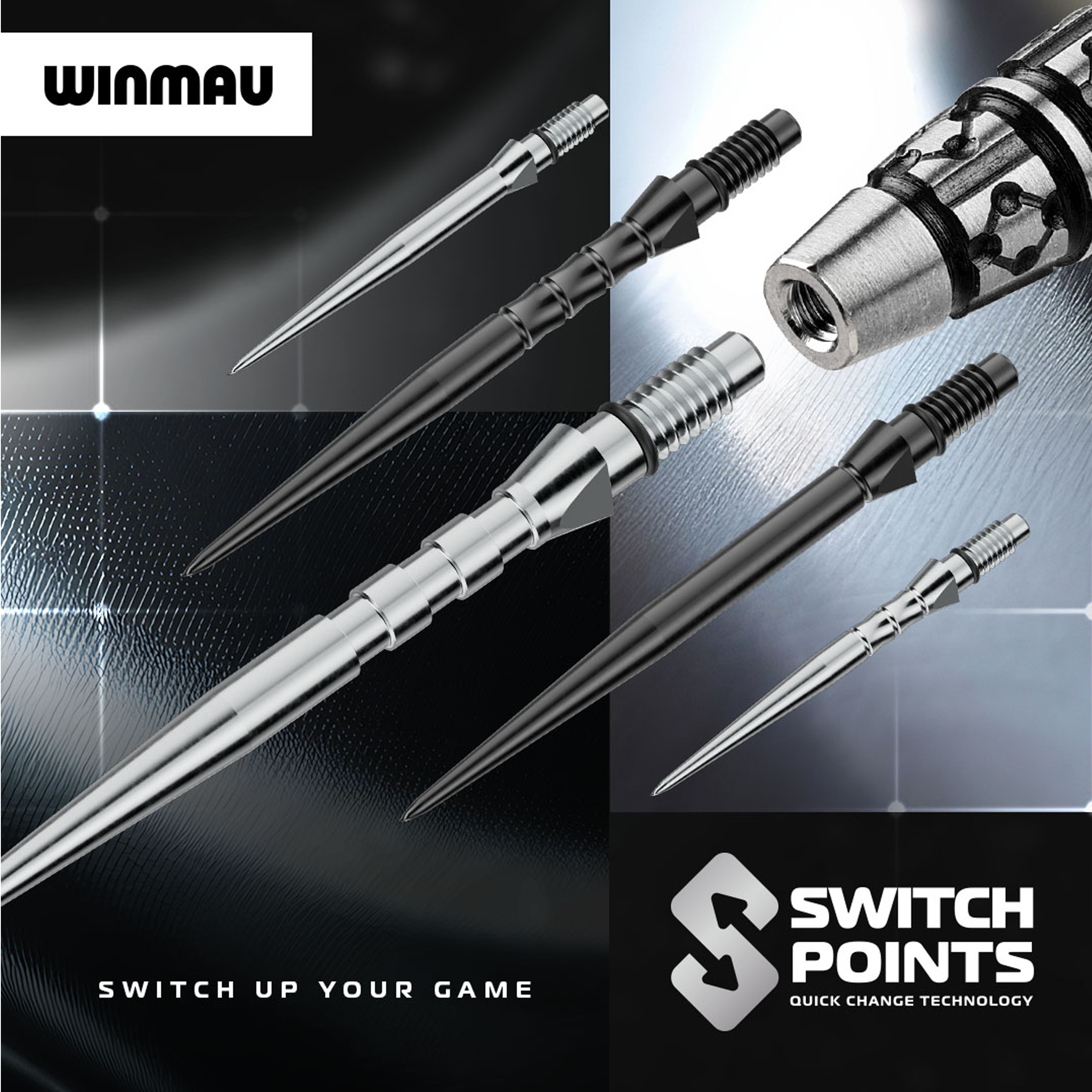 Winmau - Switch Point Groove - Silber
