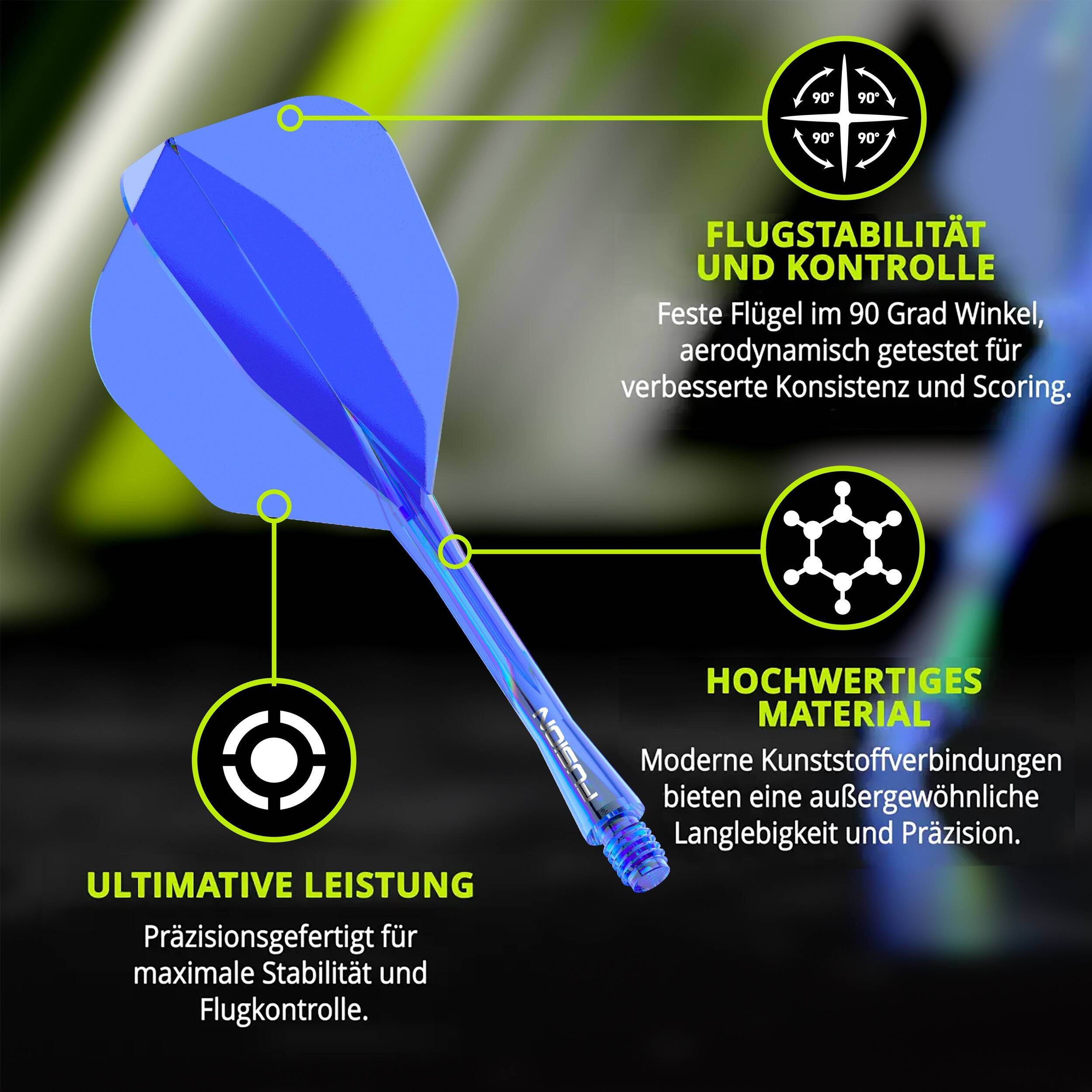 Winmau - Fusion Flightsystem Blau - No6