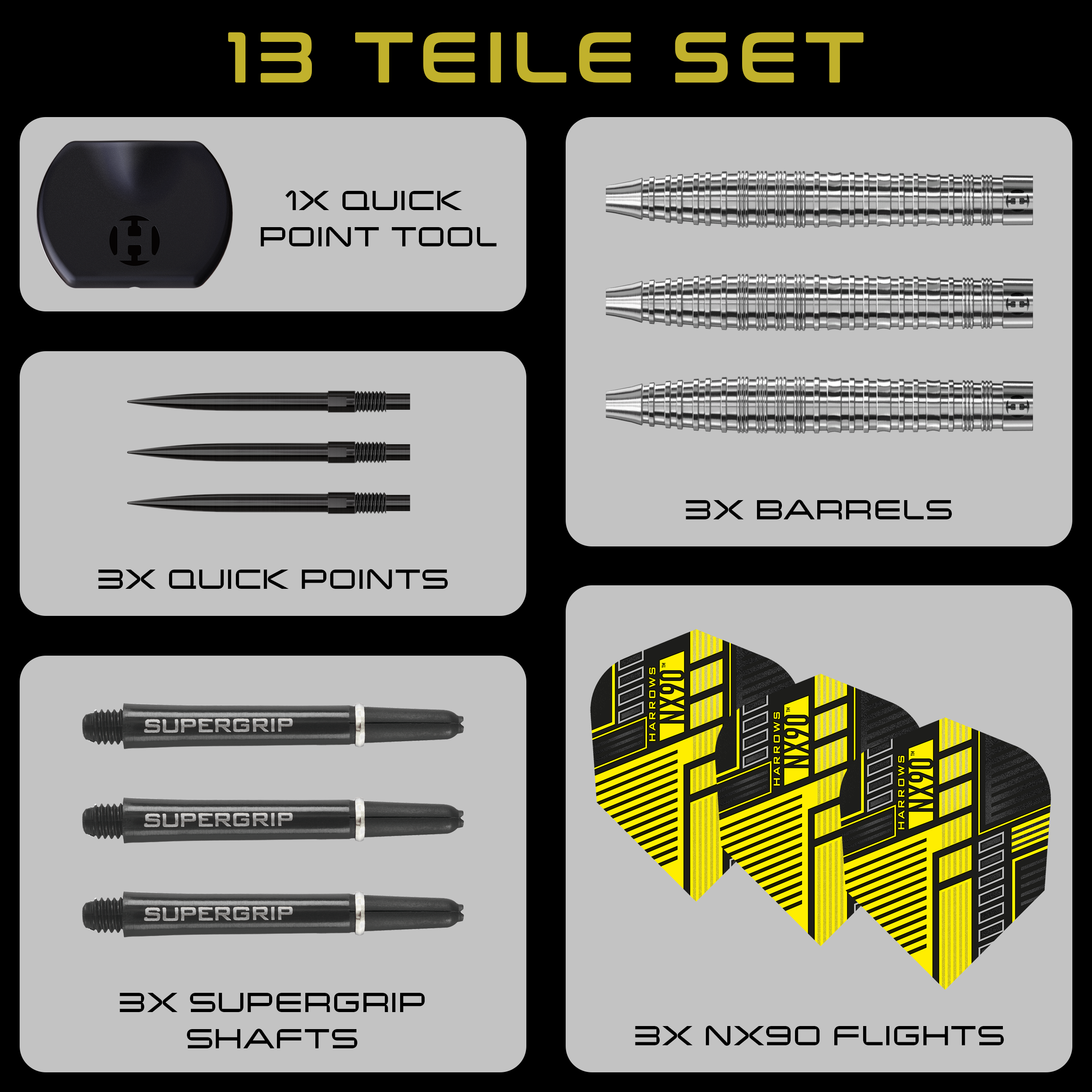 Harrows - Quick Point - NX90 Tapered - Steeldart