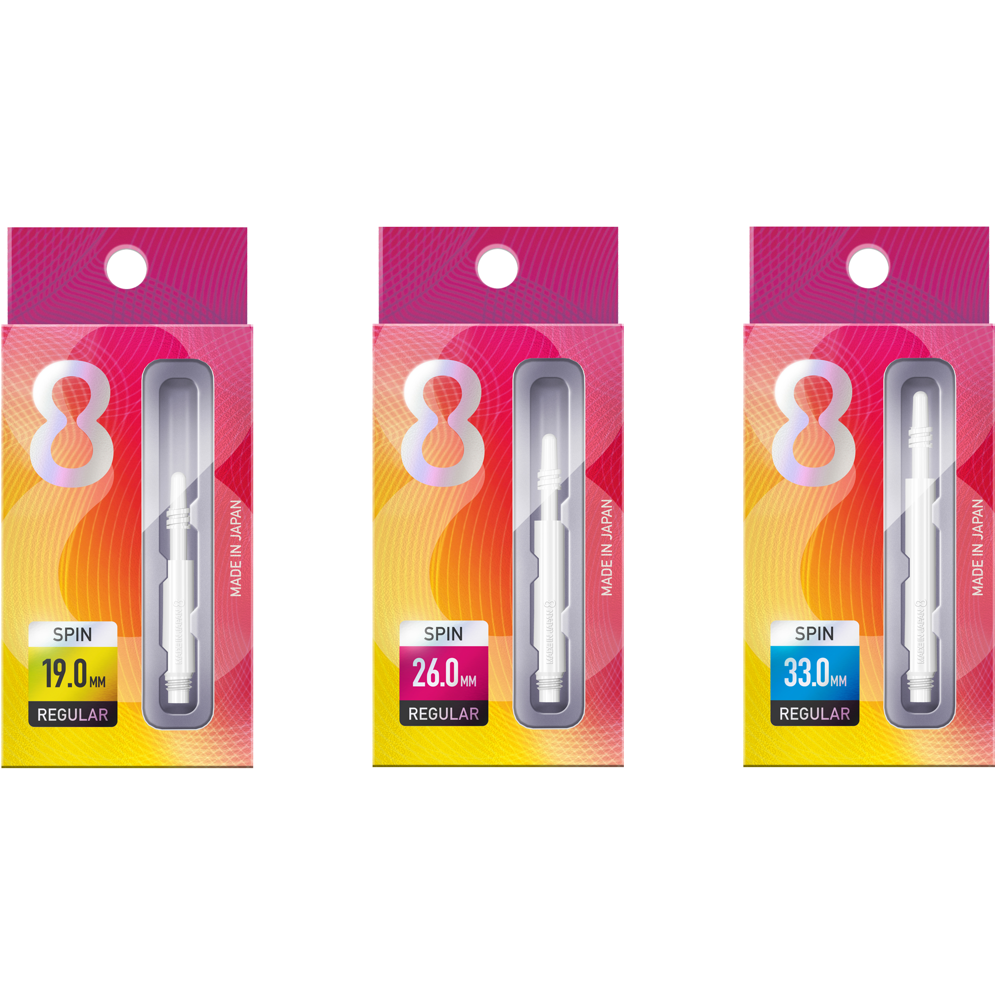 8 Flight - Regular Spin Shaft - Weiß 8 Flight - Regular Spin Shaft - Weiß