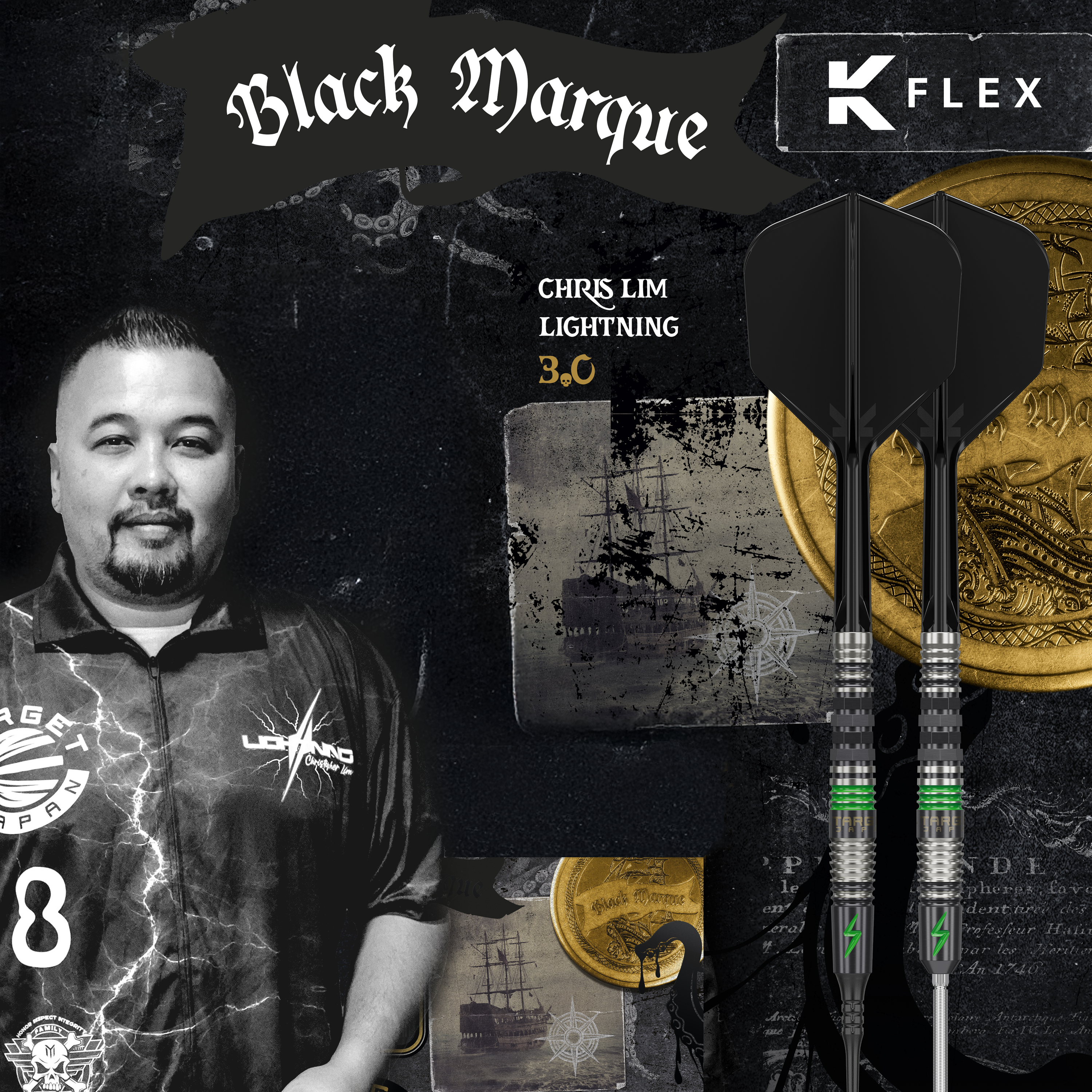 Target Japan - Swiss Point - Black Marque Lightning 3.0 - Steeldart