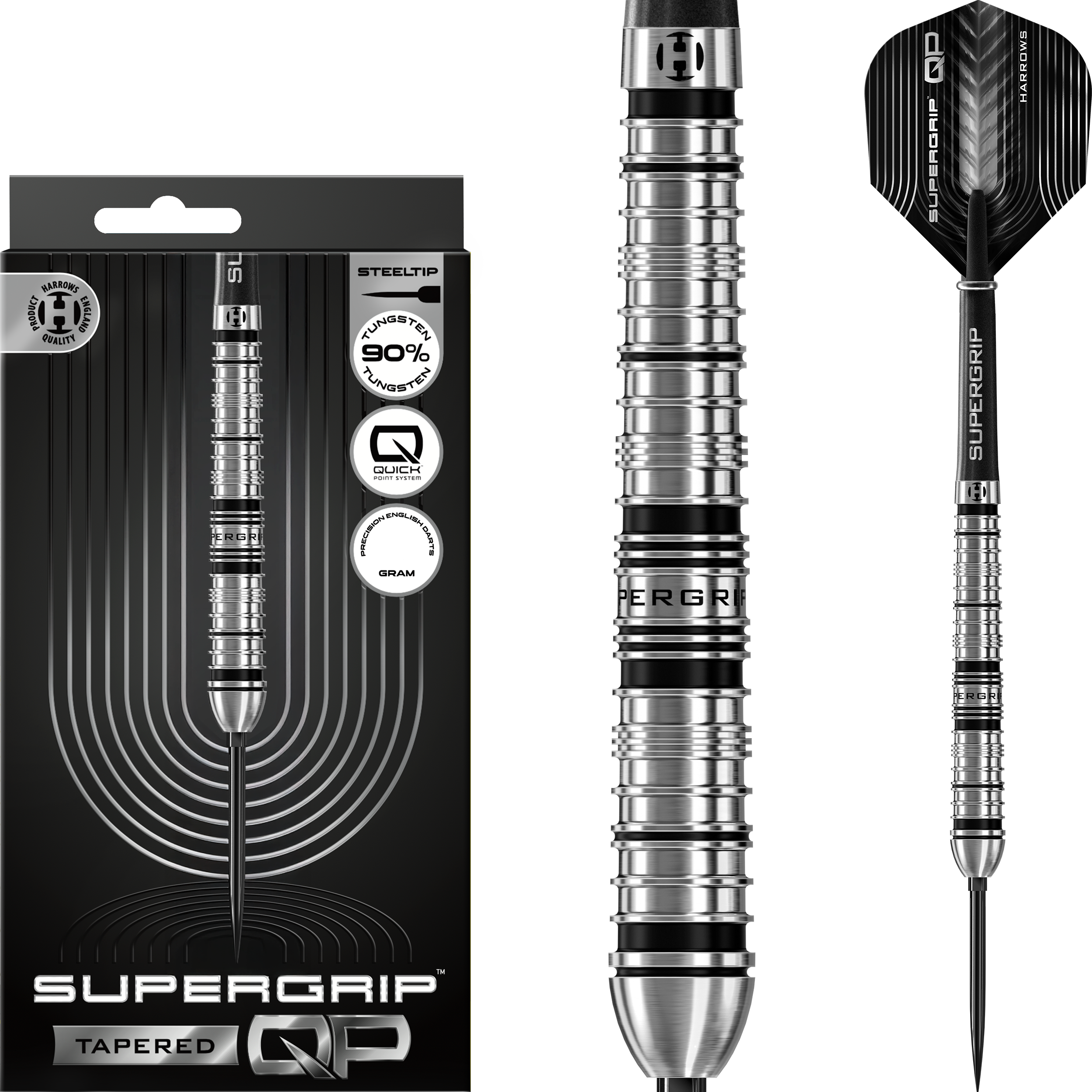 Harrows - Quick Point - Supergrip Tapered - Steeldart
