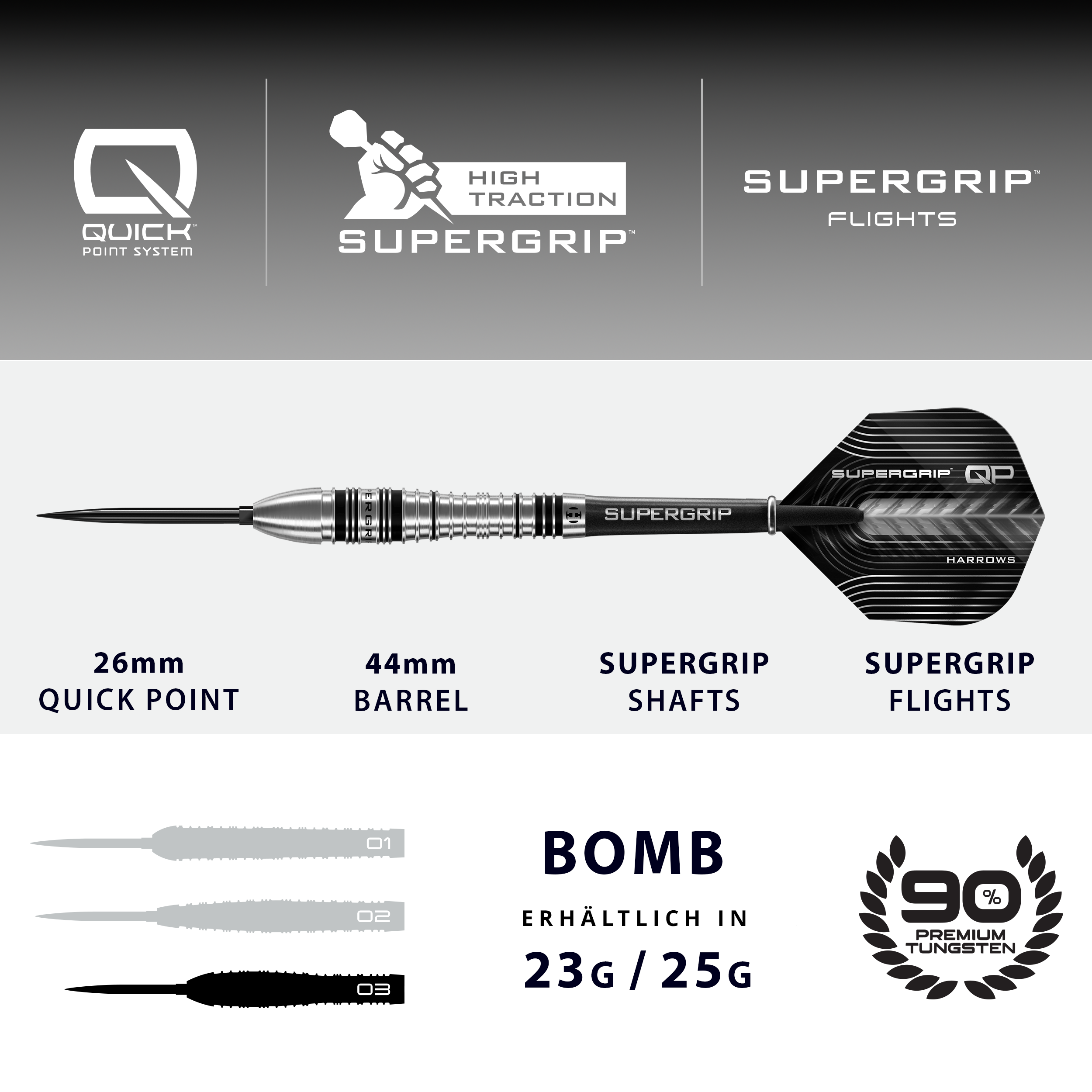 Harrows - Quick Point - Supergrip Bomb - Steeldart Harrows - Quick Point - Supergrip Bomb - Steeldart