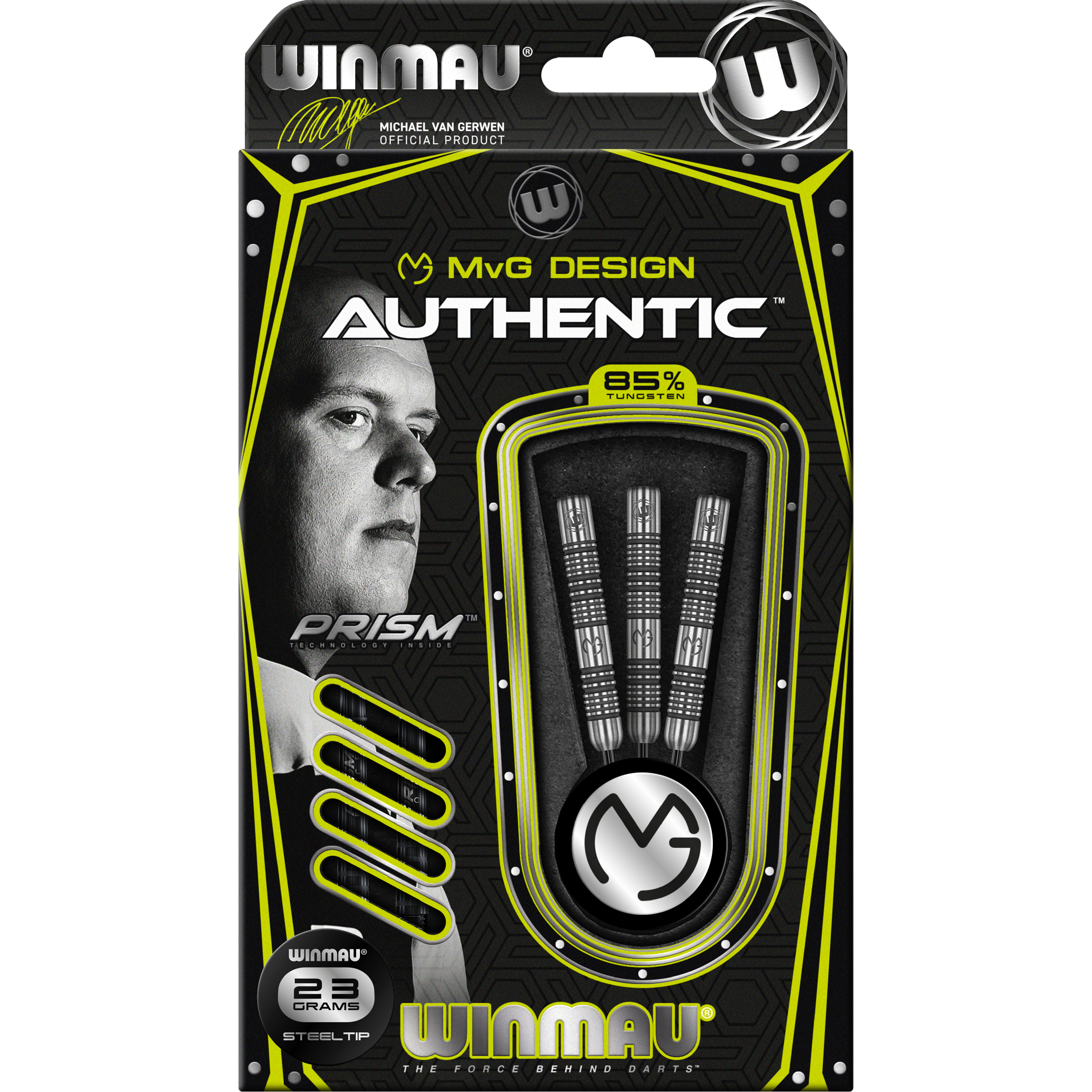 Winmau-Michael-van-Gerwen-Authentic-Steeldart-Verpackung Winmau - Michael van Gerwen Authentic - Steeldart