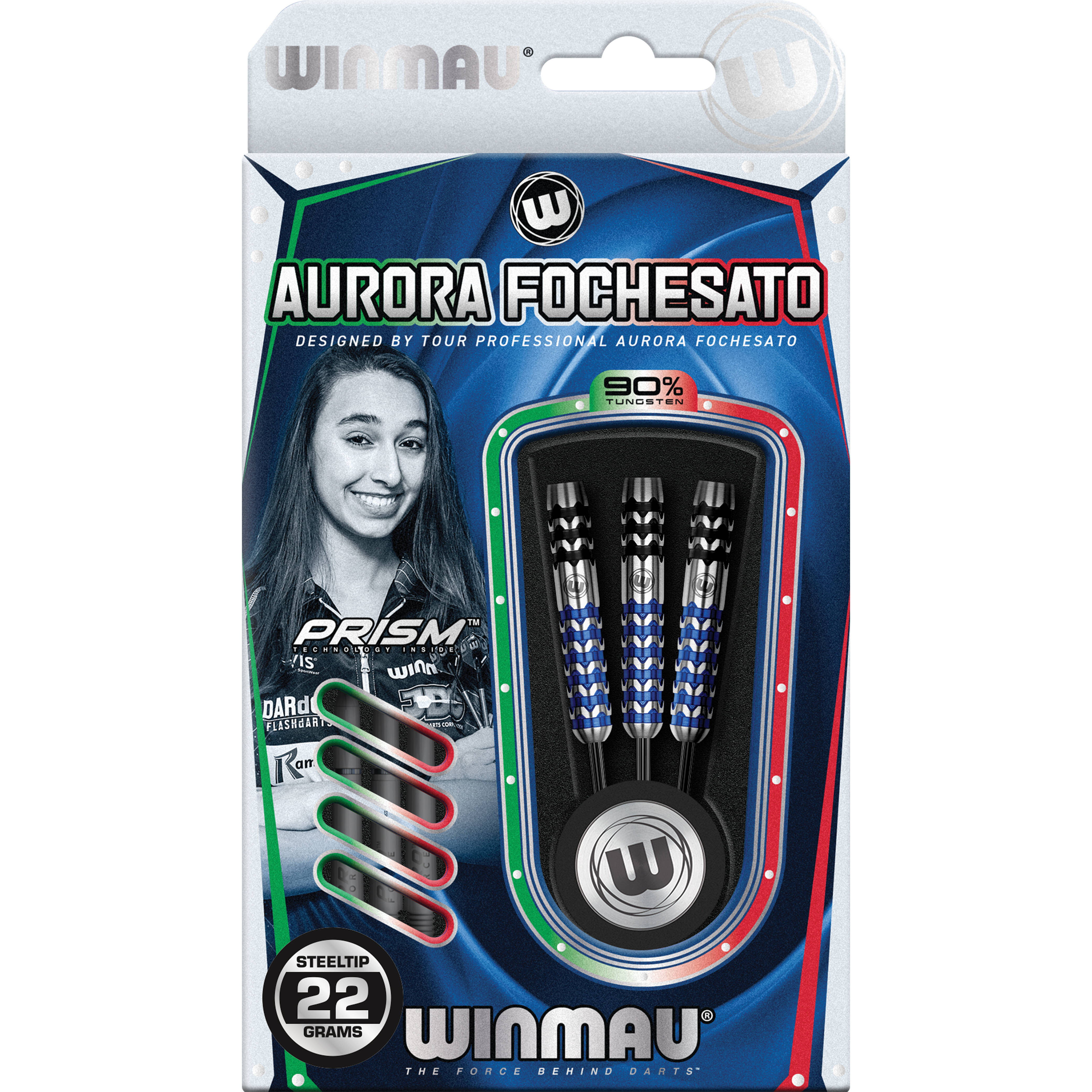 Winmau-Aurora-Fochesato-Steeldart-Verpackung Winmau - Aurora Fochesato - Steeldart