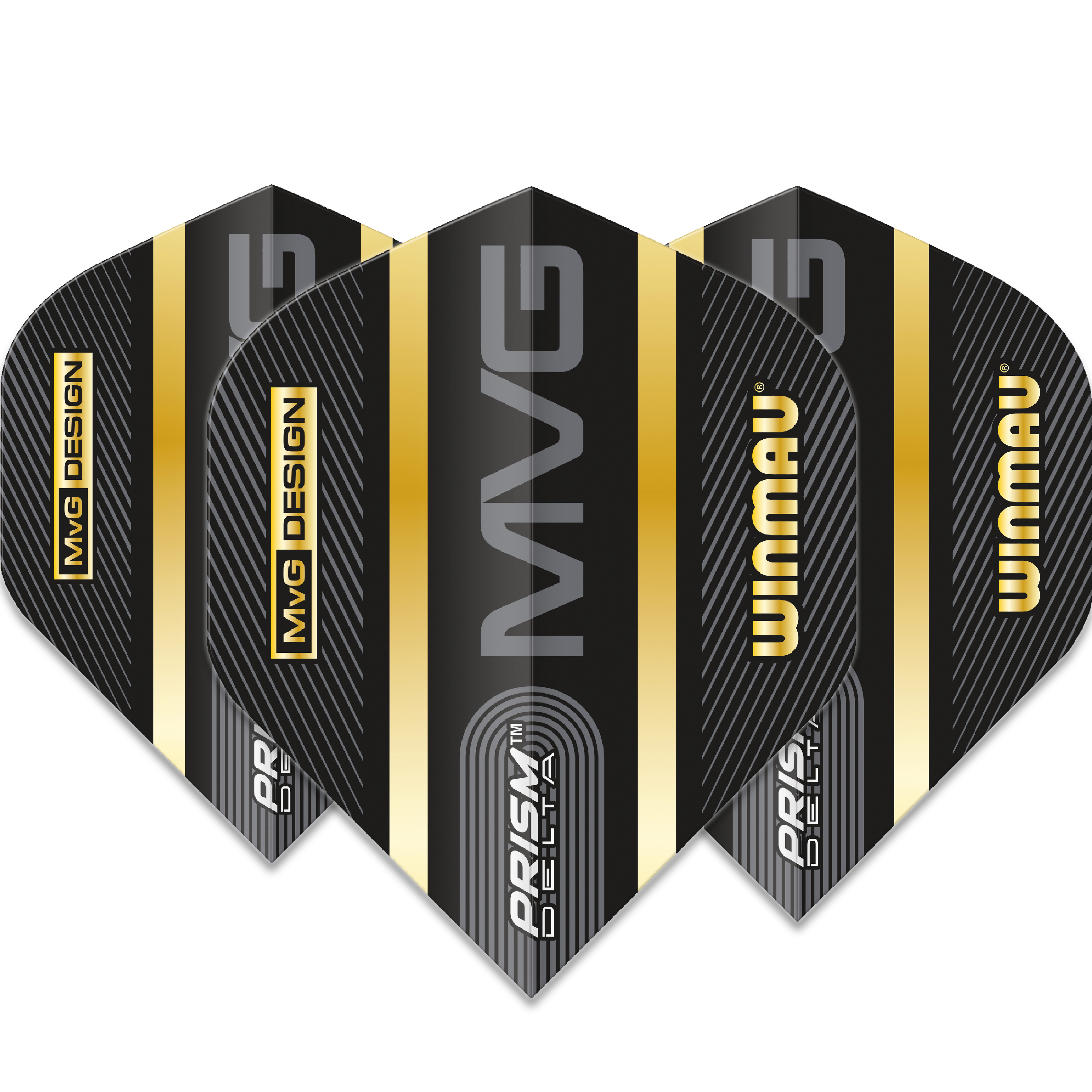 Winmau-Michael-van-Gerwen-Logo-Stripe-Flight-Standard-Gold Winmau - Michael van Gerwen Logo Stripe Flight - Standard