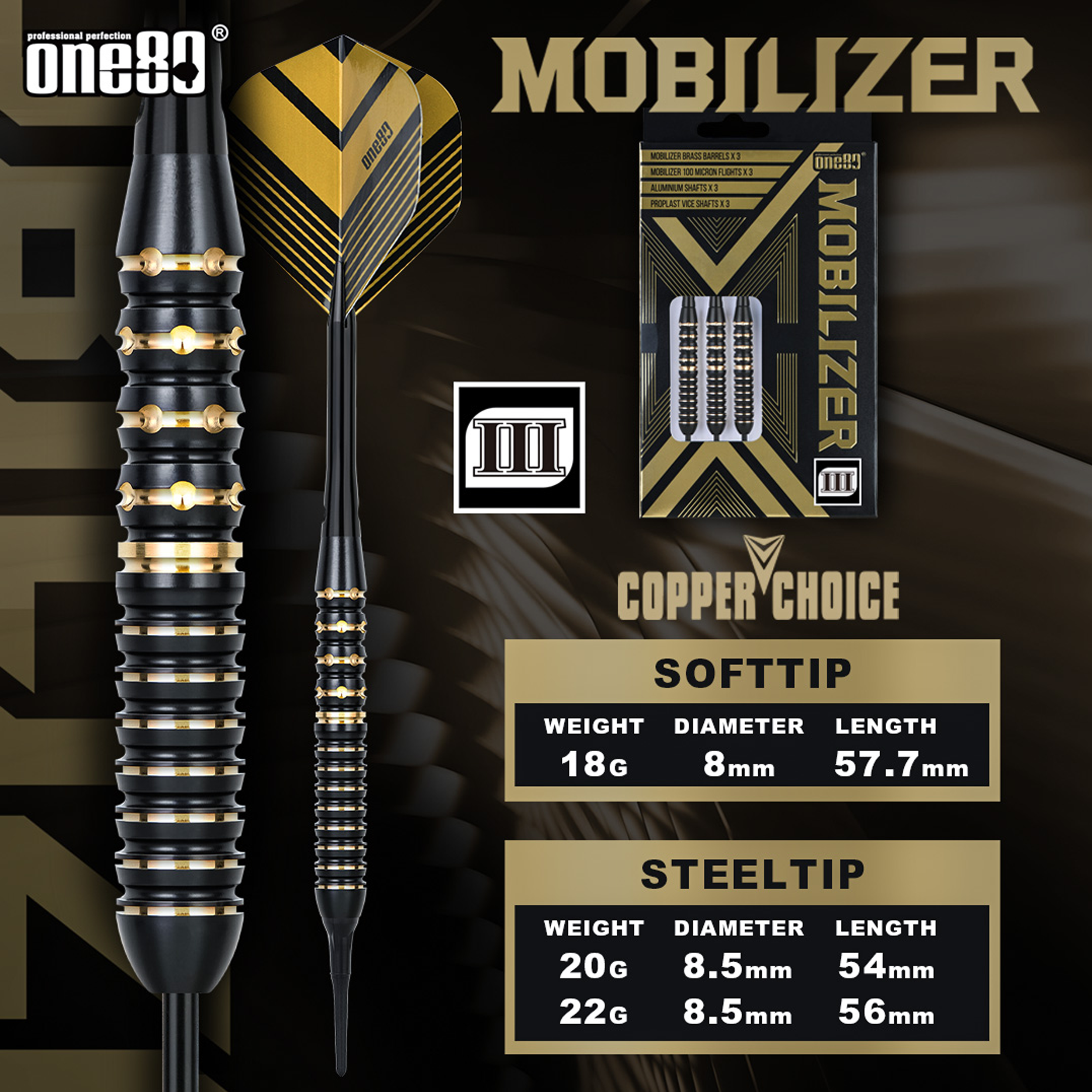 One80 - Mobilizer 03 Brass - Steeldart One80 - Mobilizer 03 Brass - Steeldart
