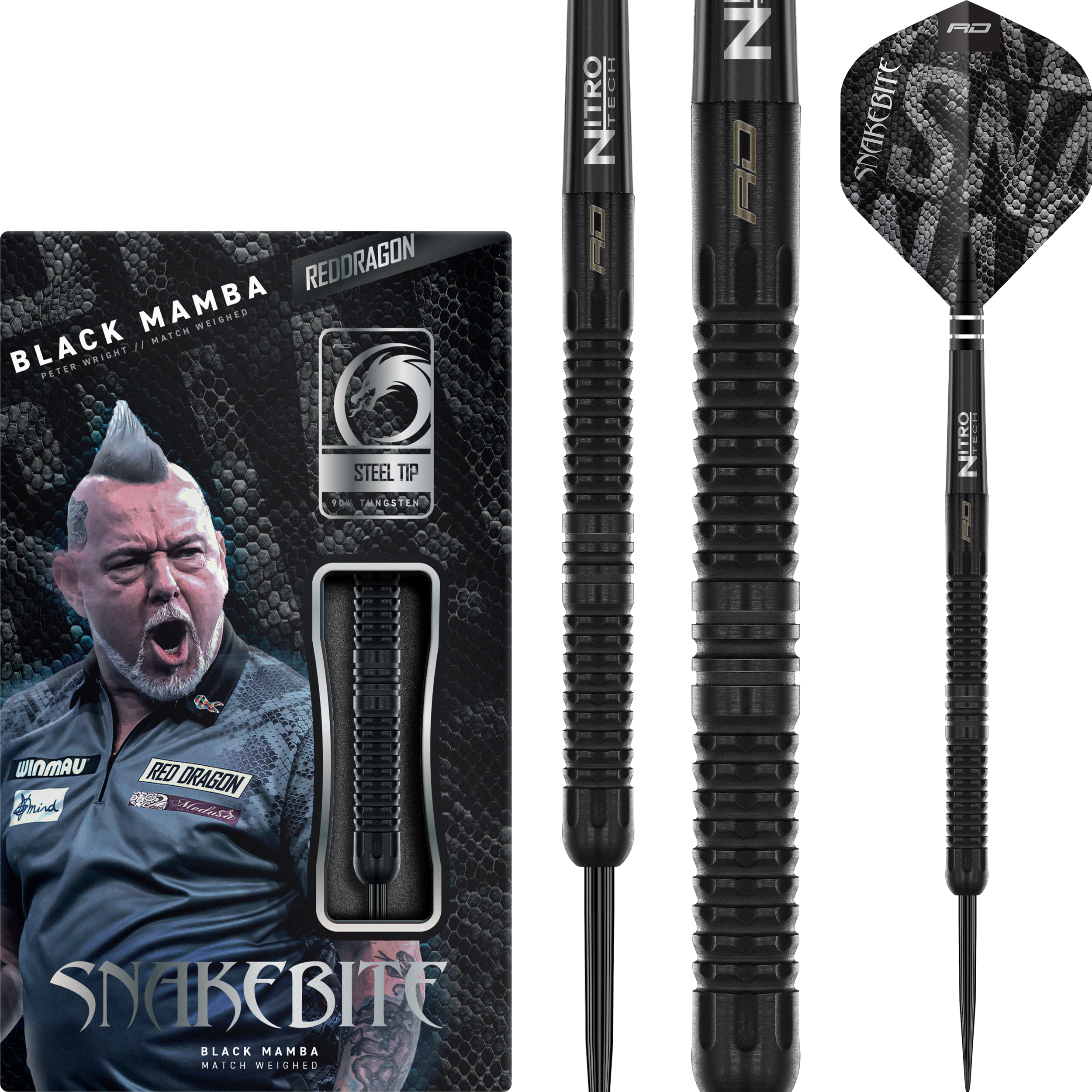 Red Dragon - Peter Wright - Black Mamba - Steeldart Red Dragon - Peter Wright - Black Mamba - Steeldart