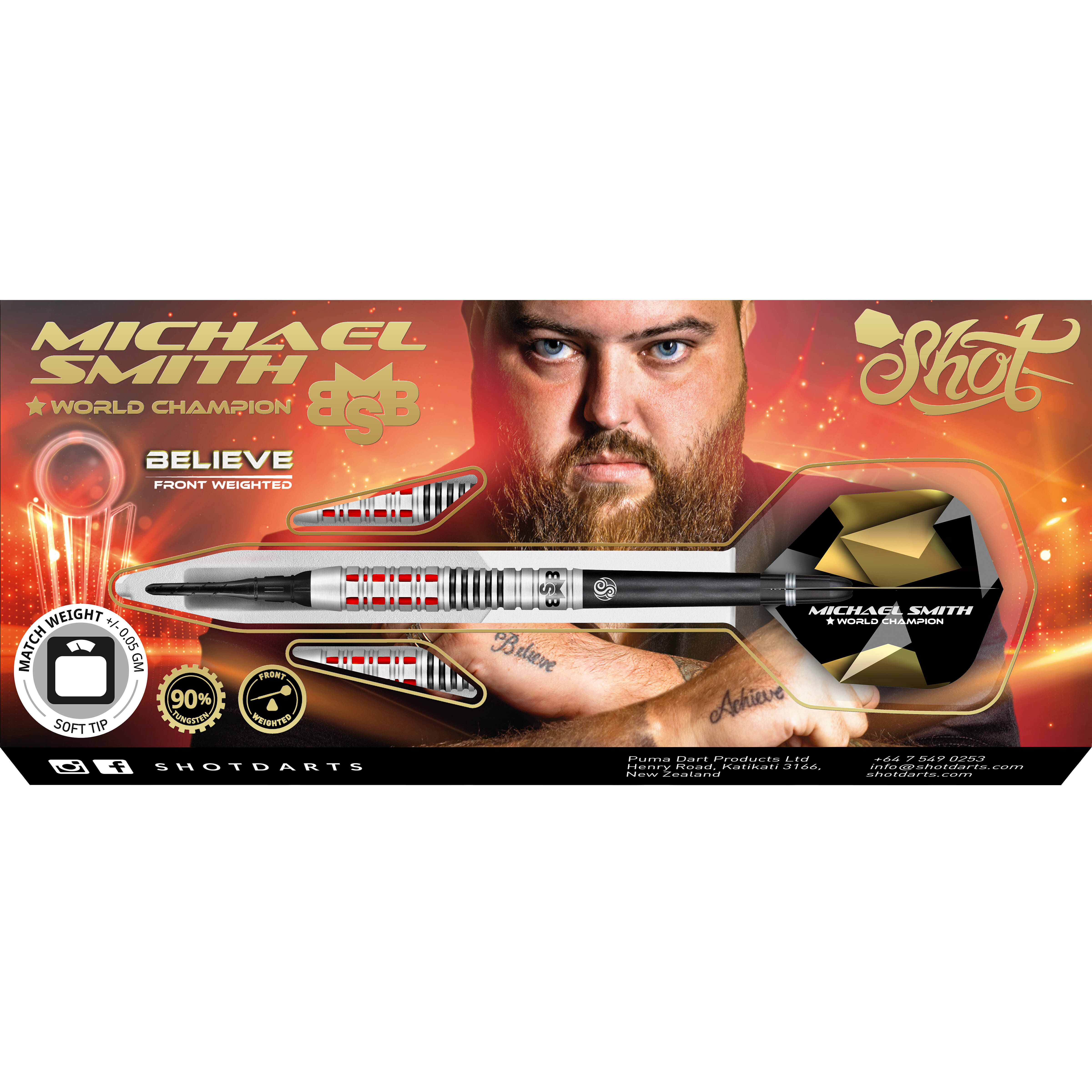 Shot-Michael-Smith-Believe-Softdart-Verpackung Shot - Michael Smith Believe - Softdart