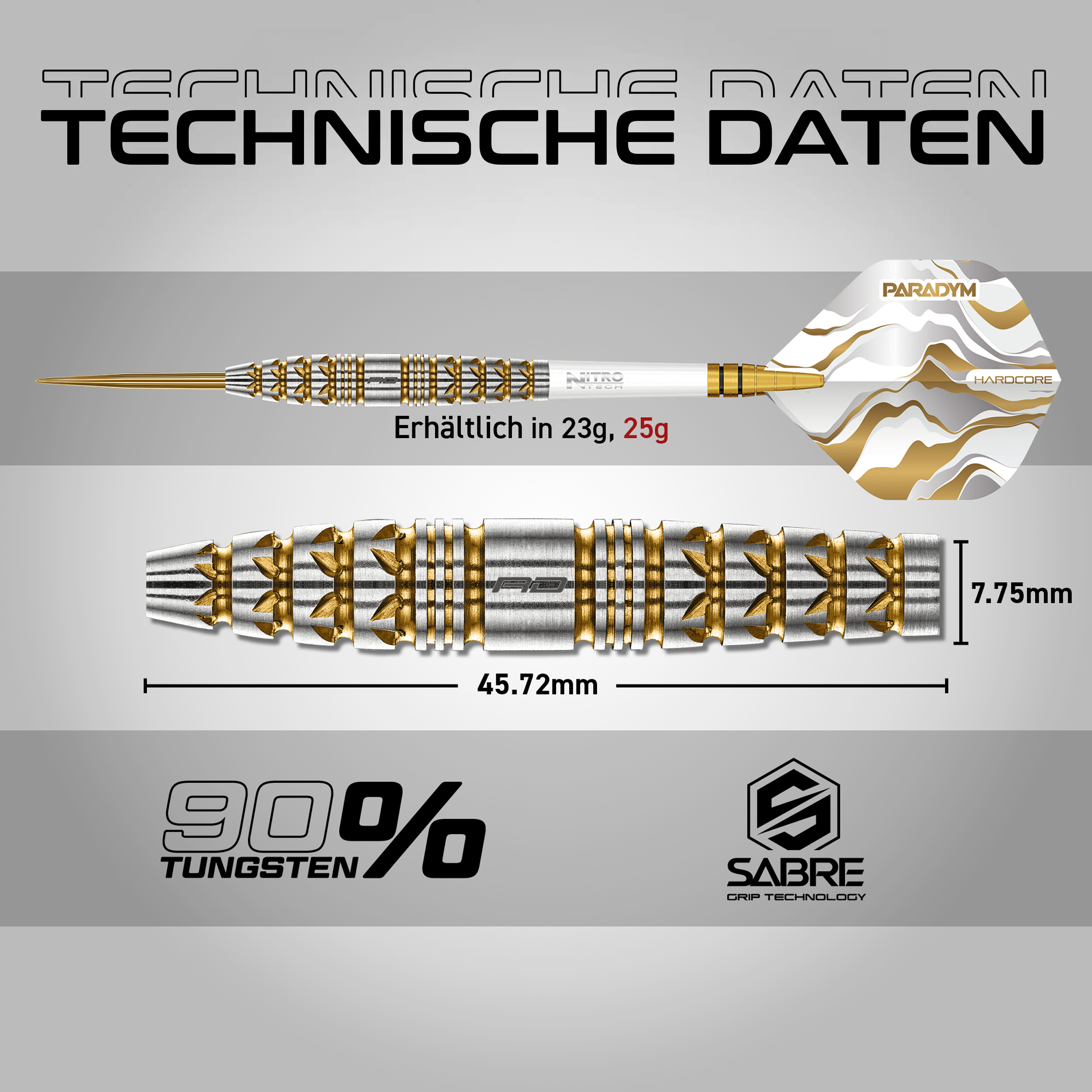 Red Dragon - Paradym Gold Torpedo - Steeldart Red Dragon - Paradym Gold Torpedo - Steeldart