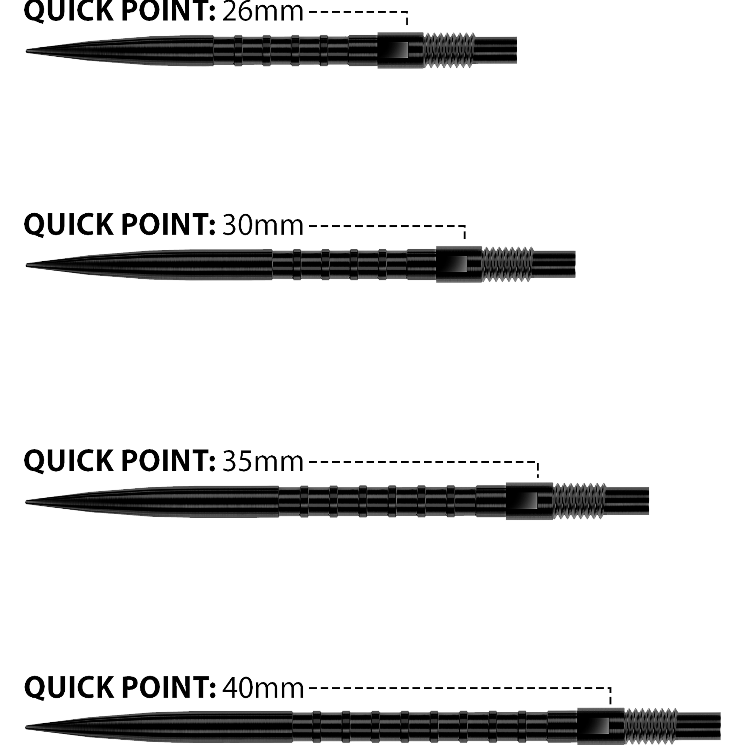 Harrows - Quick Point HM Grip - Schwarz