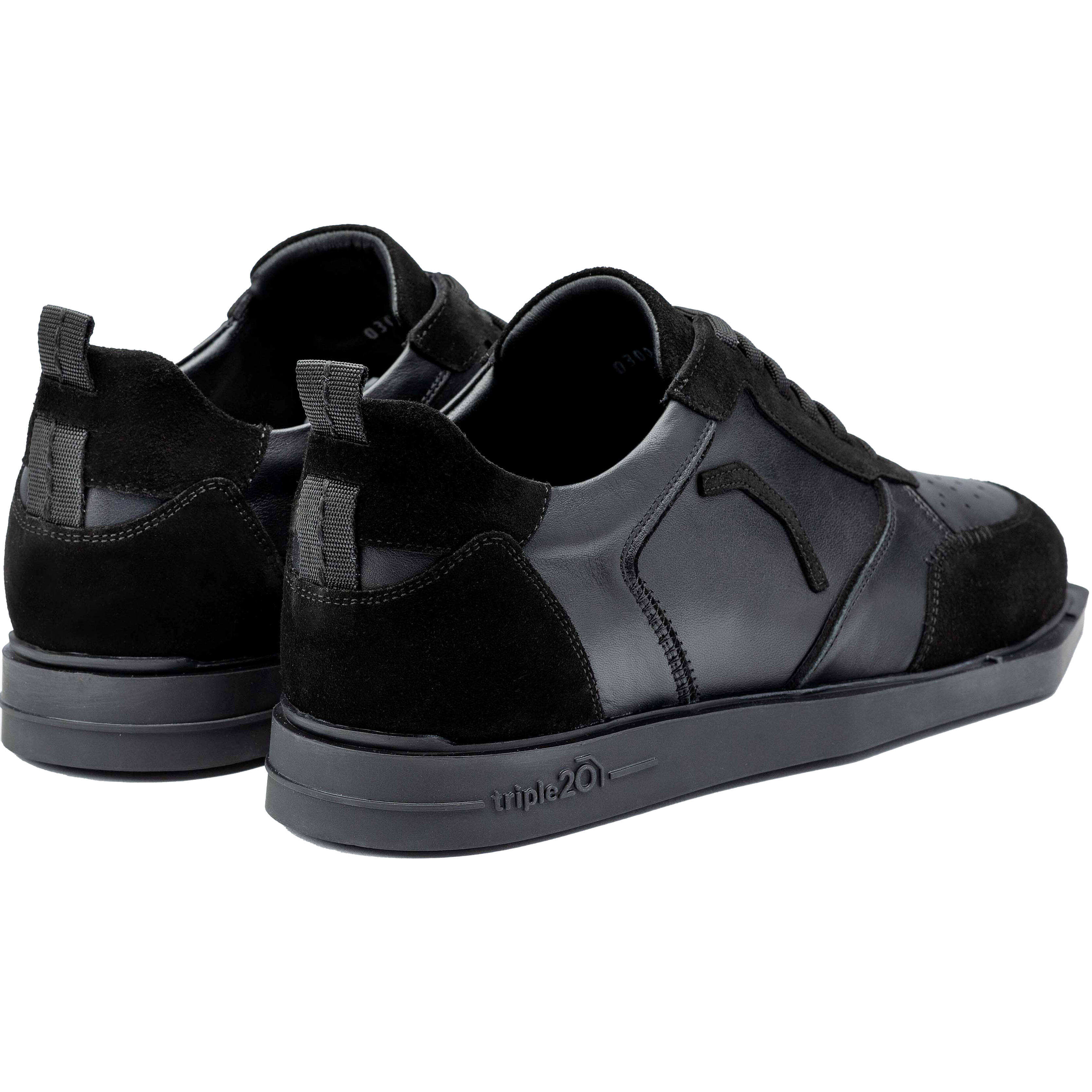 Triple20-Dartsshoes-Leder-Schwarz-Schwarz-Ruckseite Triple20 Dartsshoes - Leder Schwarz/Schwarz