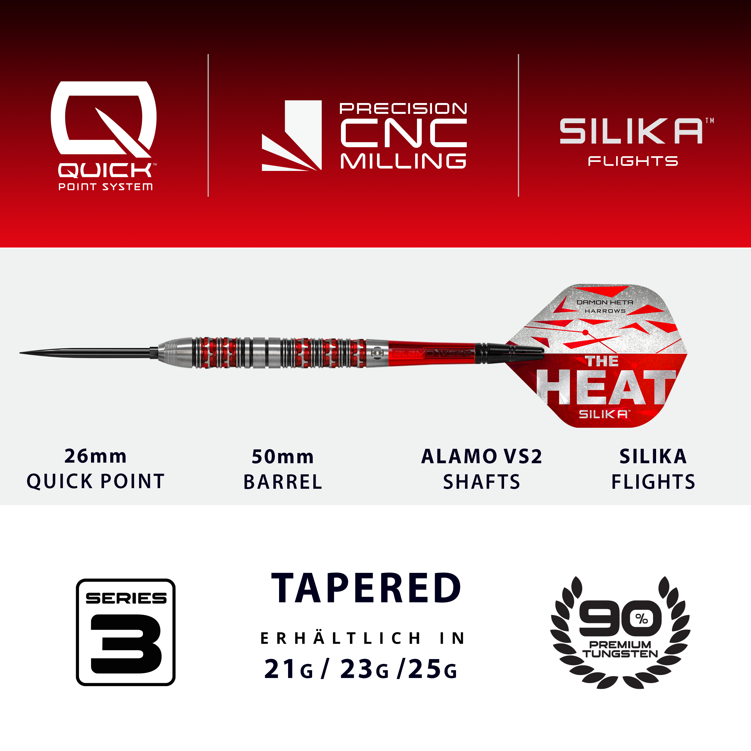 Harrows - Quick Point - Damon Heta GEN 3 - Steeldart