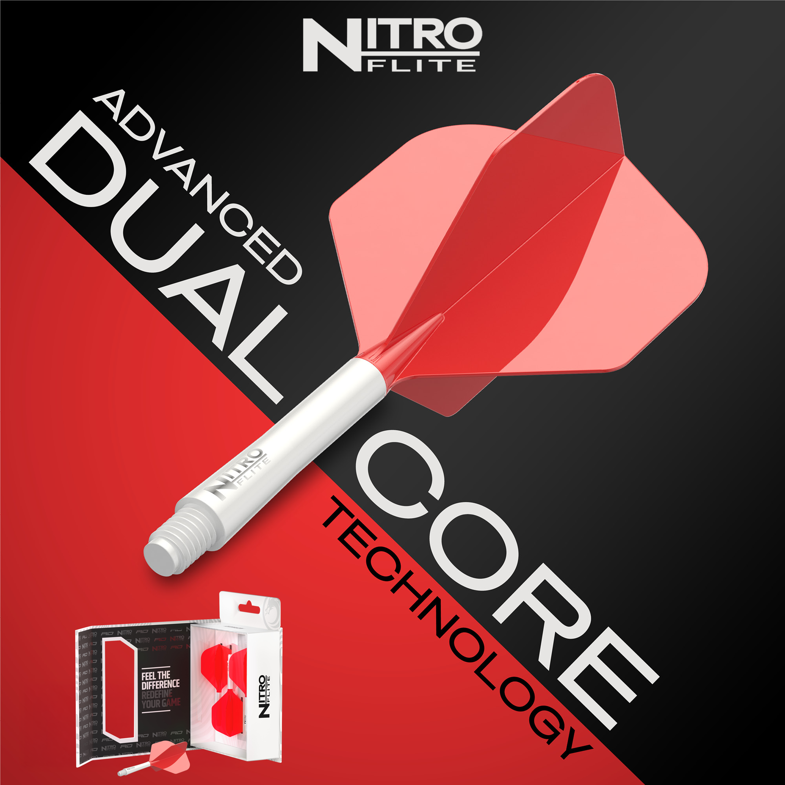 Red Dragon - Nitro Flite Flight Weiß - Rot Red Dragon - Nitro Flite Flight Weiß - Rot