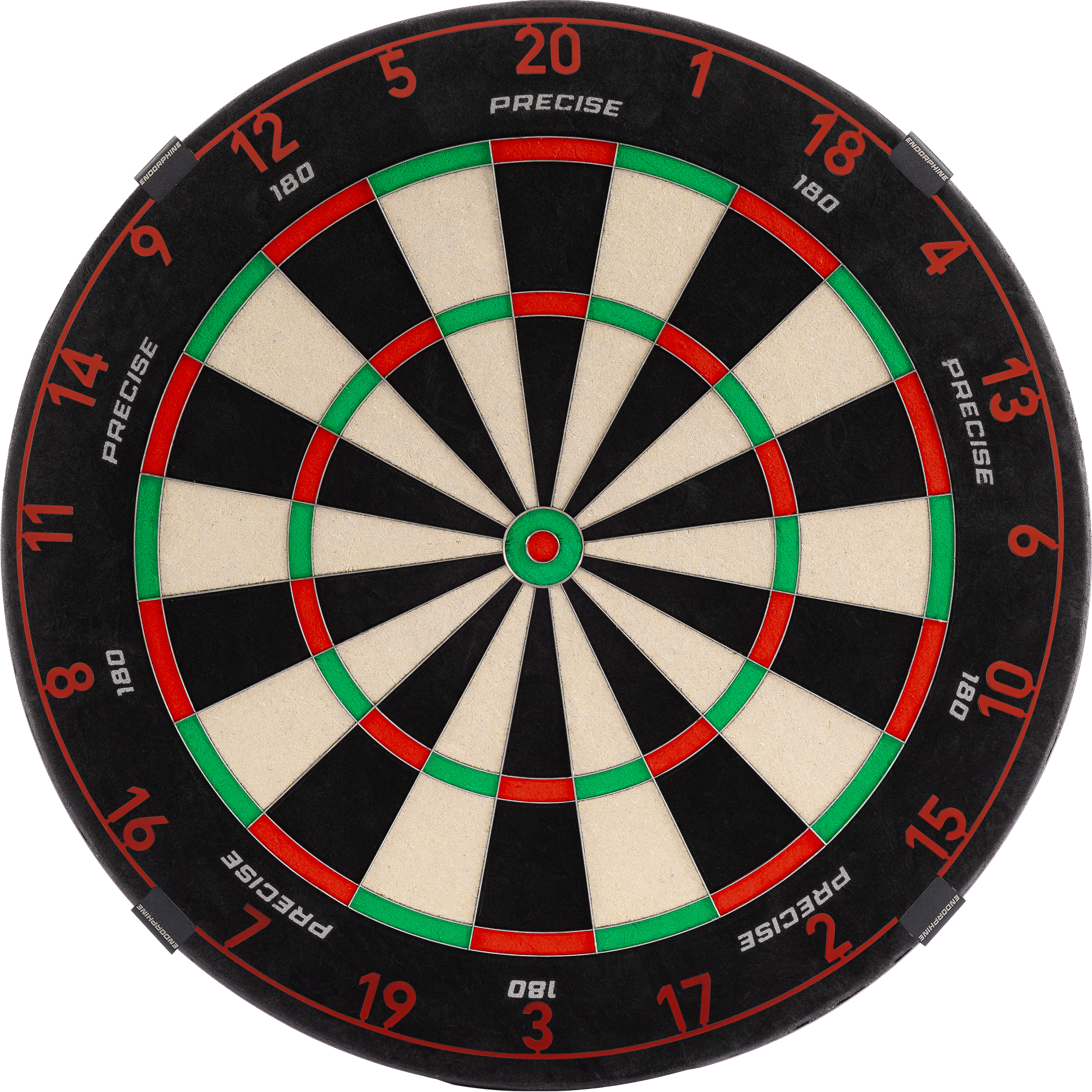 Precise180 - Endorphine Dartboard mit Lasercut Zahlenring
