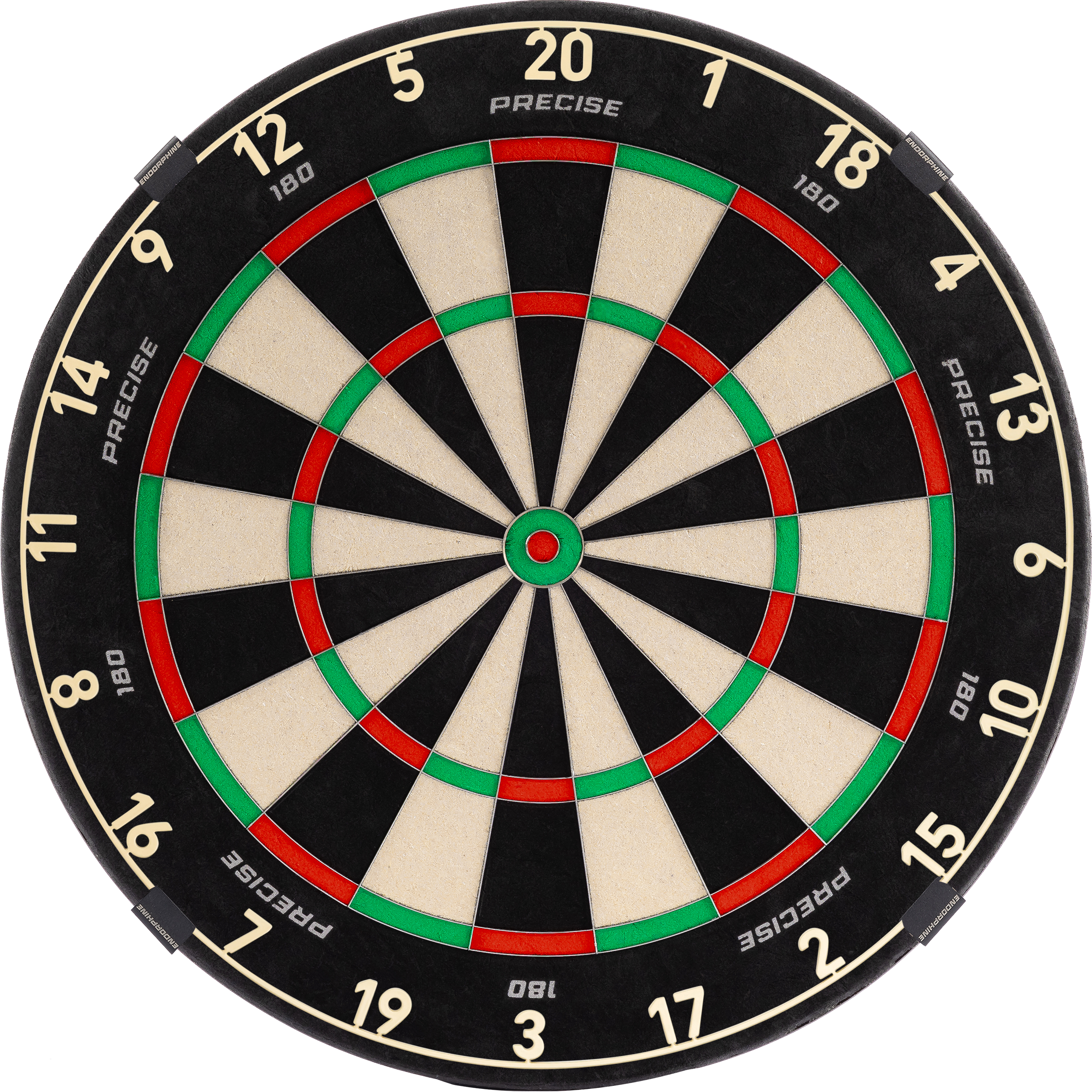 Precise180 - Endorphine Dartboard mit Lasercut Zahlenring