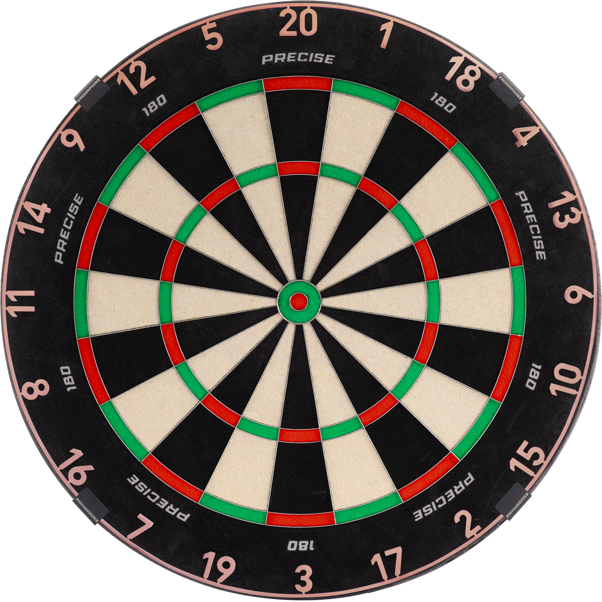 Precise180 - Endorphine Dartboard mit Lasercut Zahlenring