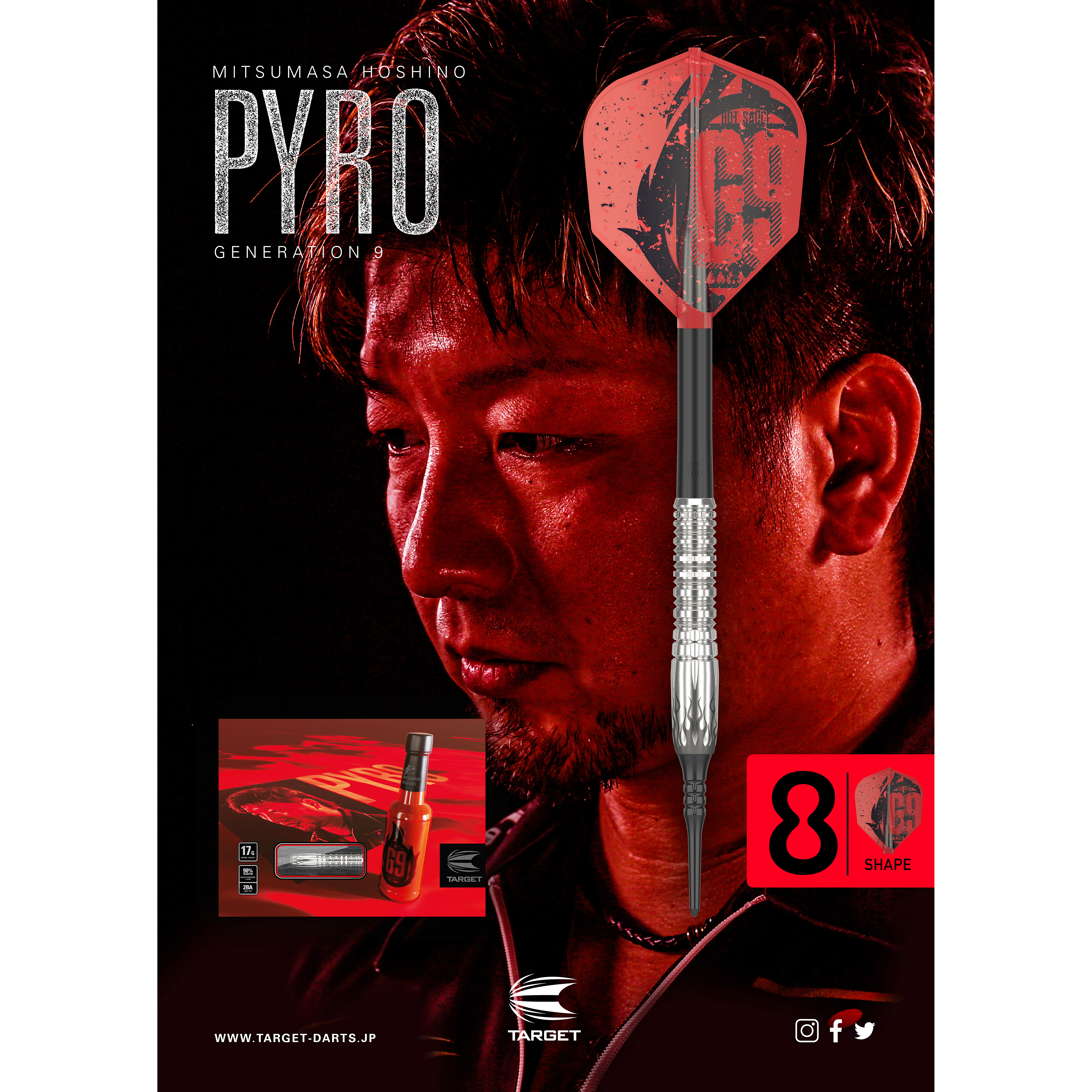 Mitsumasa-Hoshino-The-Pyro-G9-Softdart-Social-Banner Target - Mitsumasa Hoshino GEN 9 - Softdart