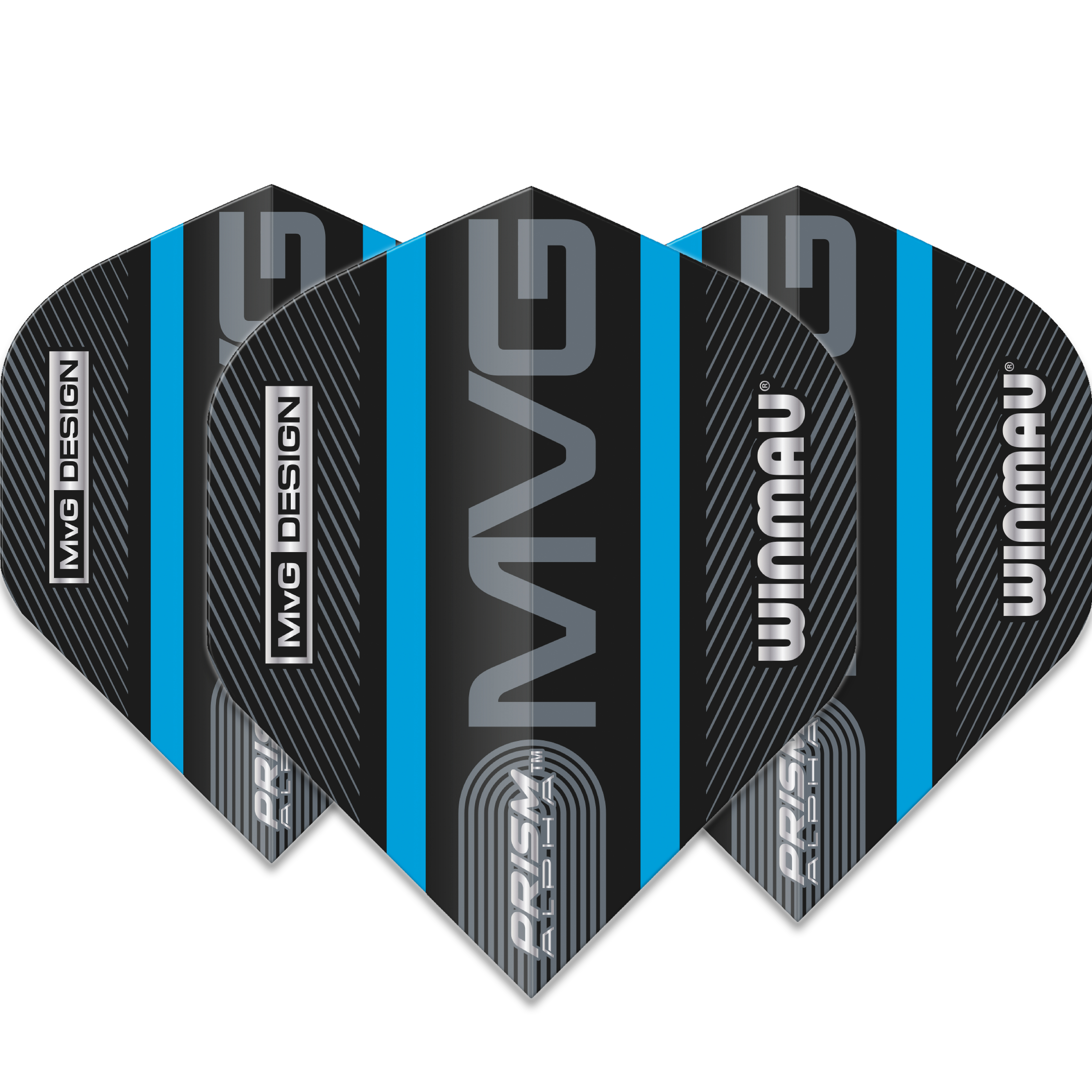 Winmau-Michael-van-Gerwen-Logo-Stripe-Flight-Standard-Blau Winmau - Michael van Gerwen Logo Stripe Flight - Standard