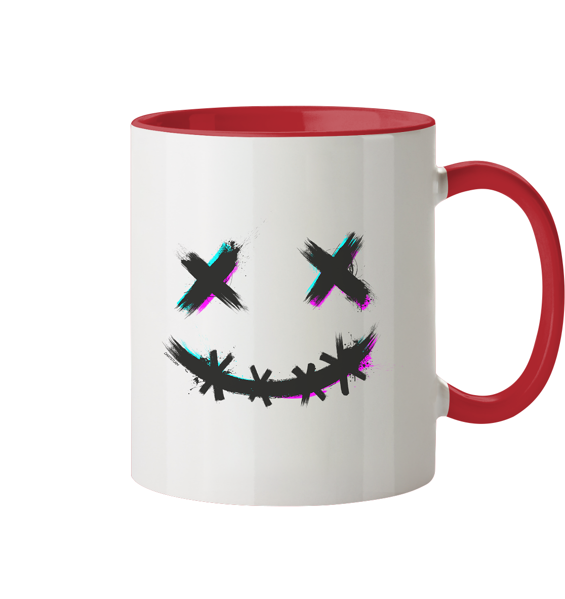 DartSturm - Scary Smile Schwarz - Tasse zweifarbig