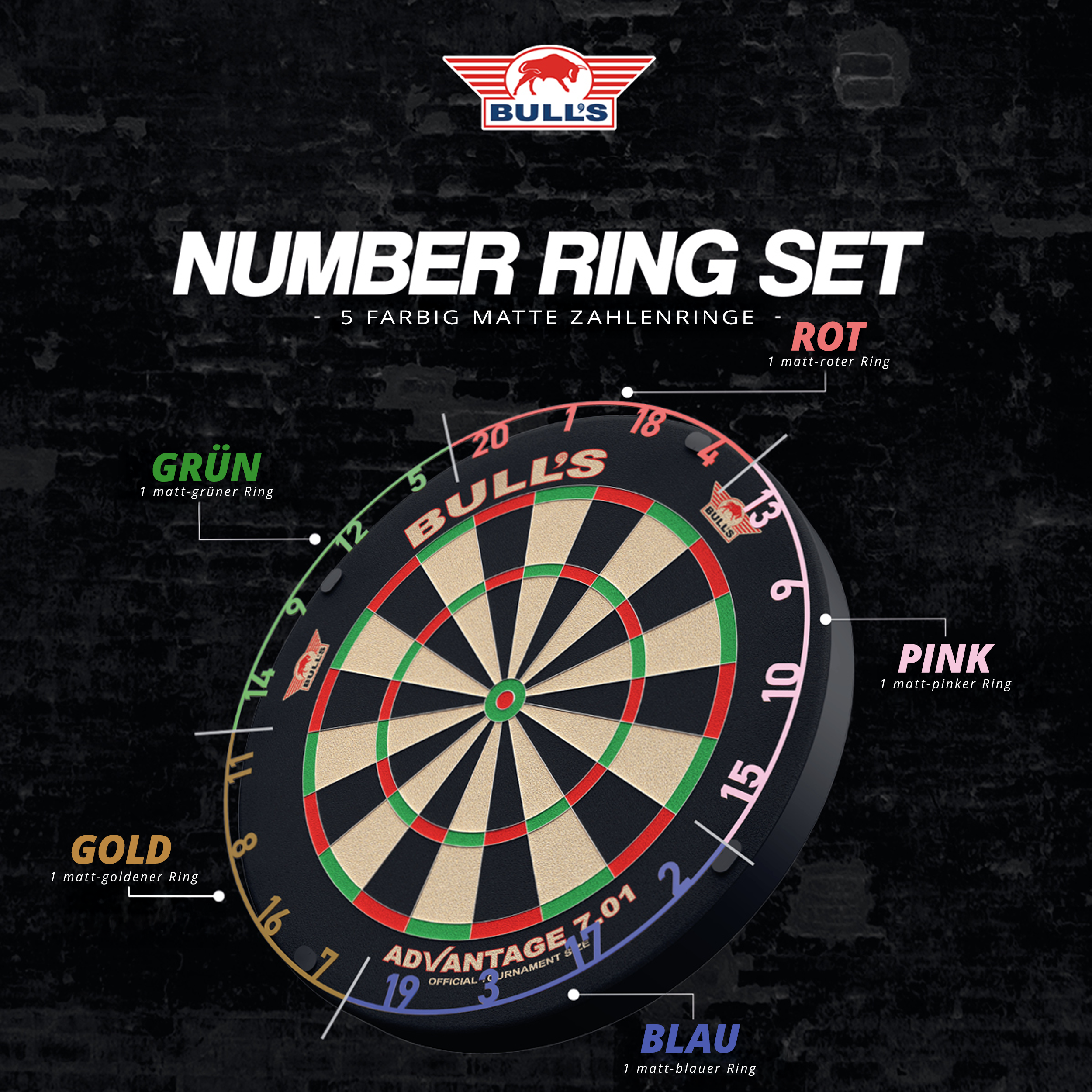 Bull's NL - Zahlenring Set 5-teilig