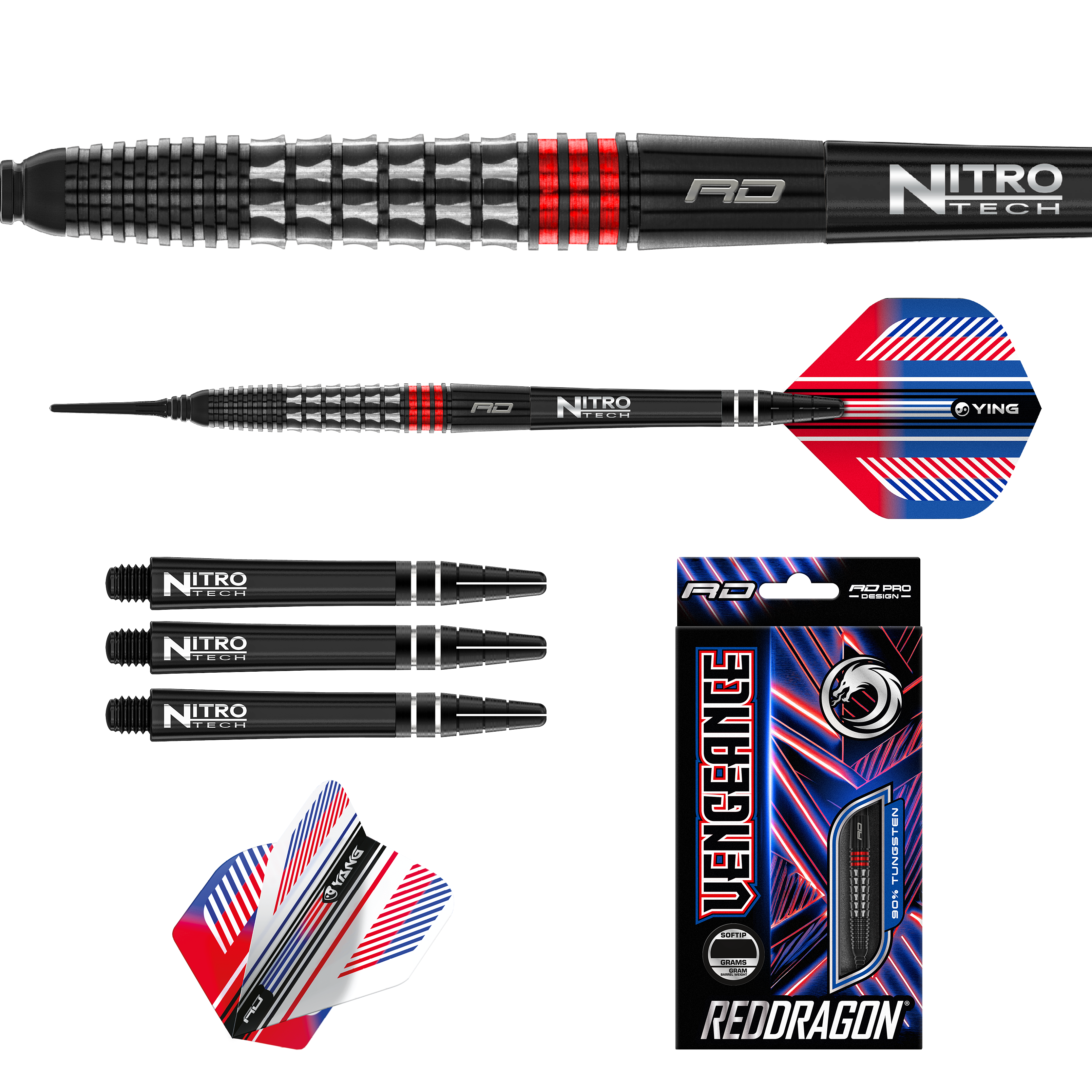 Red Dragon - Vengeance Red - Softdart Red Dragon - Vengeance Red - Softdart
