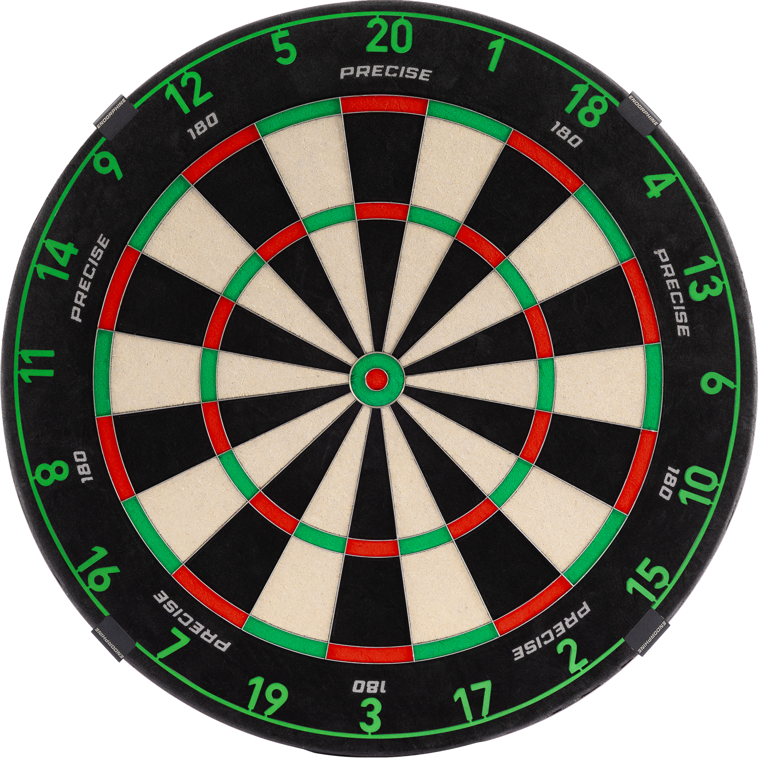Precise180 - Endorphine Dartboard mit Lasercut Zahlenring Precise180 - Endorphine Dartboard mit Lasercut Zahlenring
