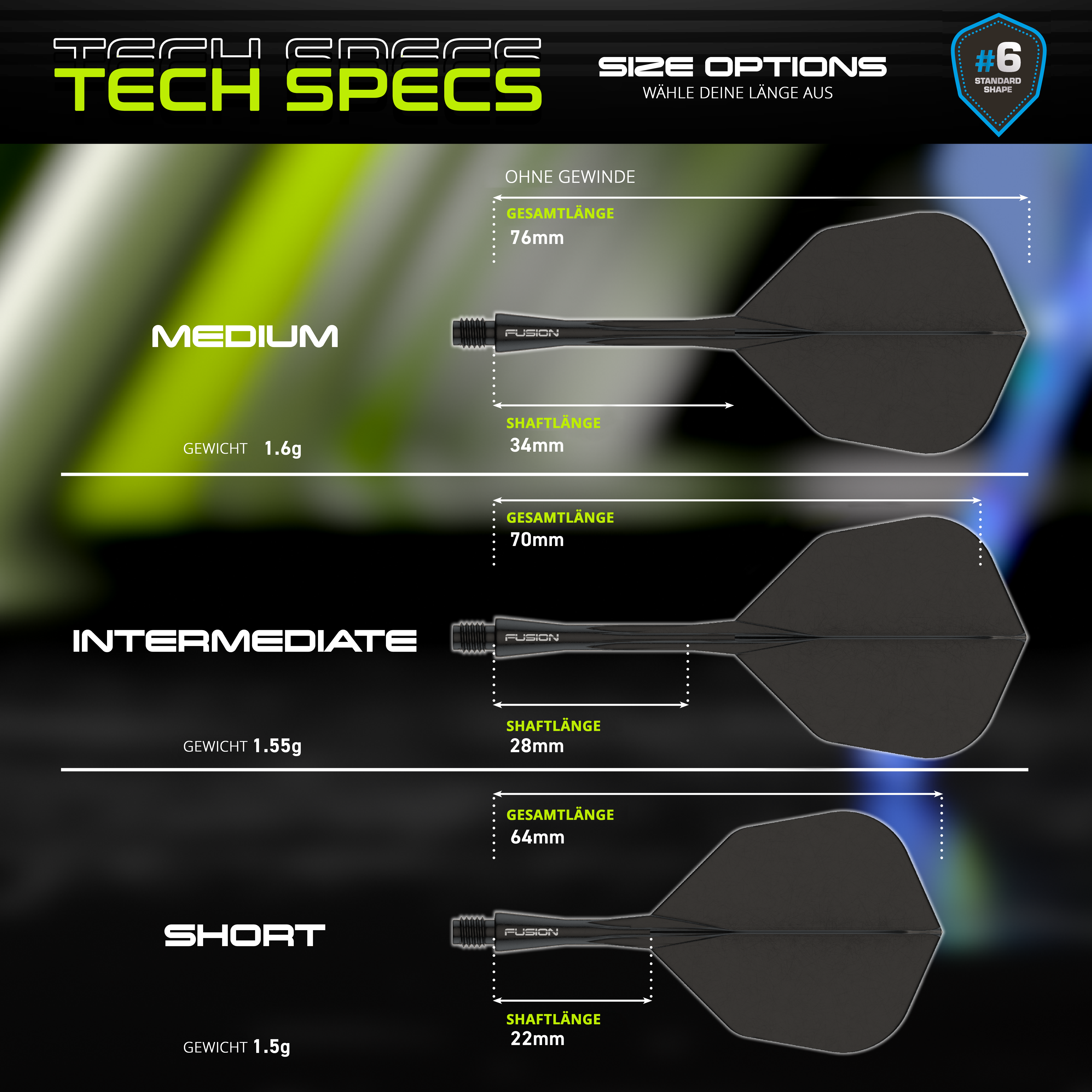 Winmau - Fusion Flightsystem Schwarz - No6 Winmau - Fusion Flightsystem Schwarz - No6