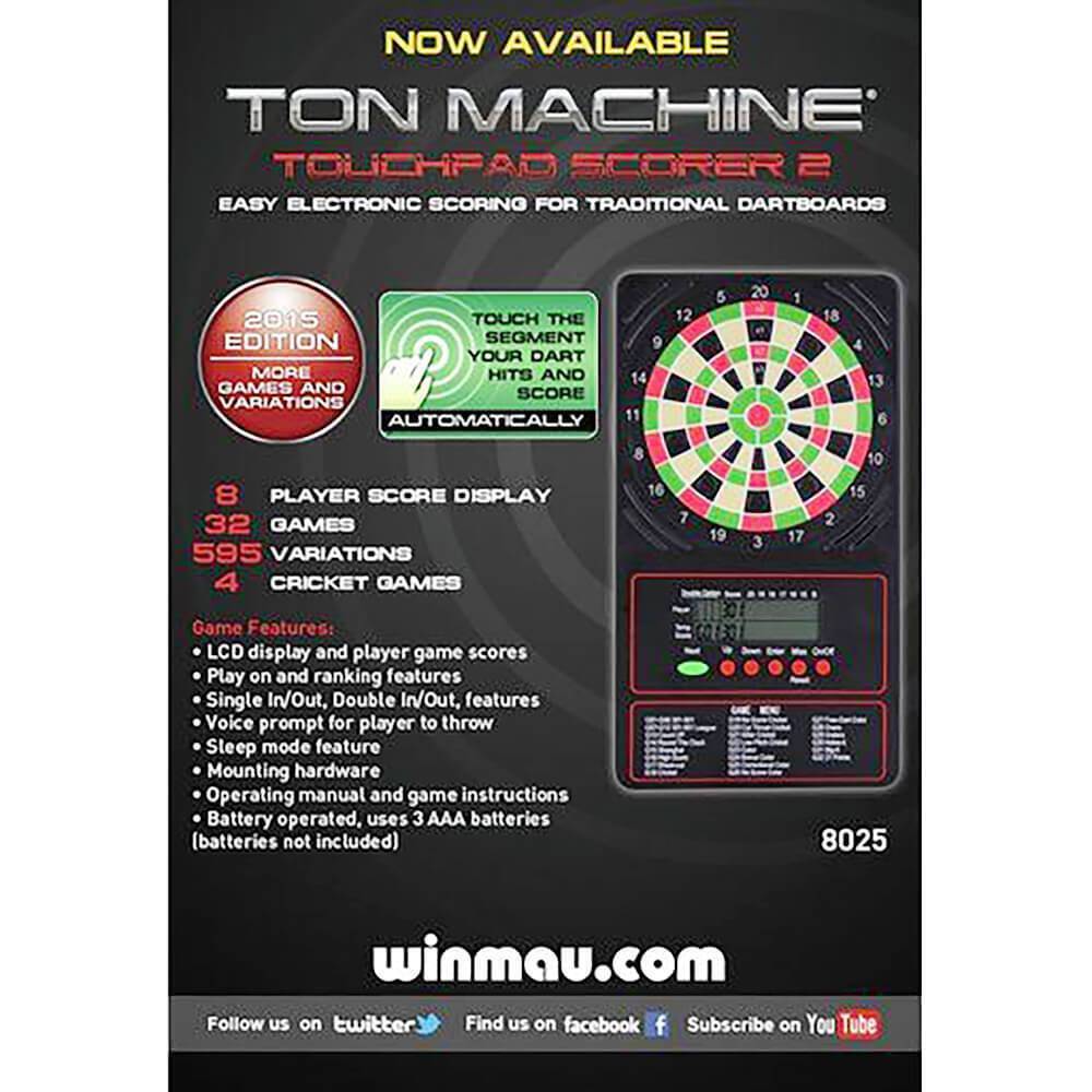 Winmau-Ton-Machine-R-Touch-Pad-Scorer-2-Informationen Winmau - Ton Machine® Touch Pad Scorer 2