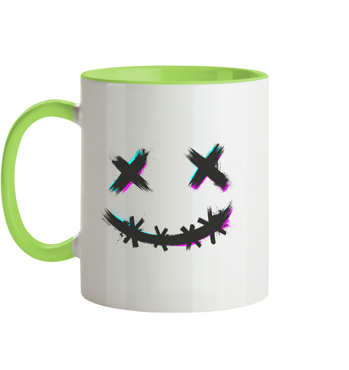 DartSturm - Scary Smile Schwarz - Tasse zweifarbig