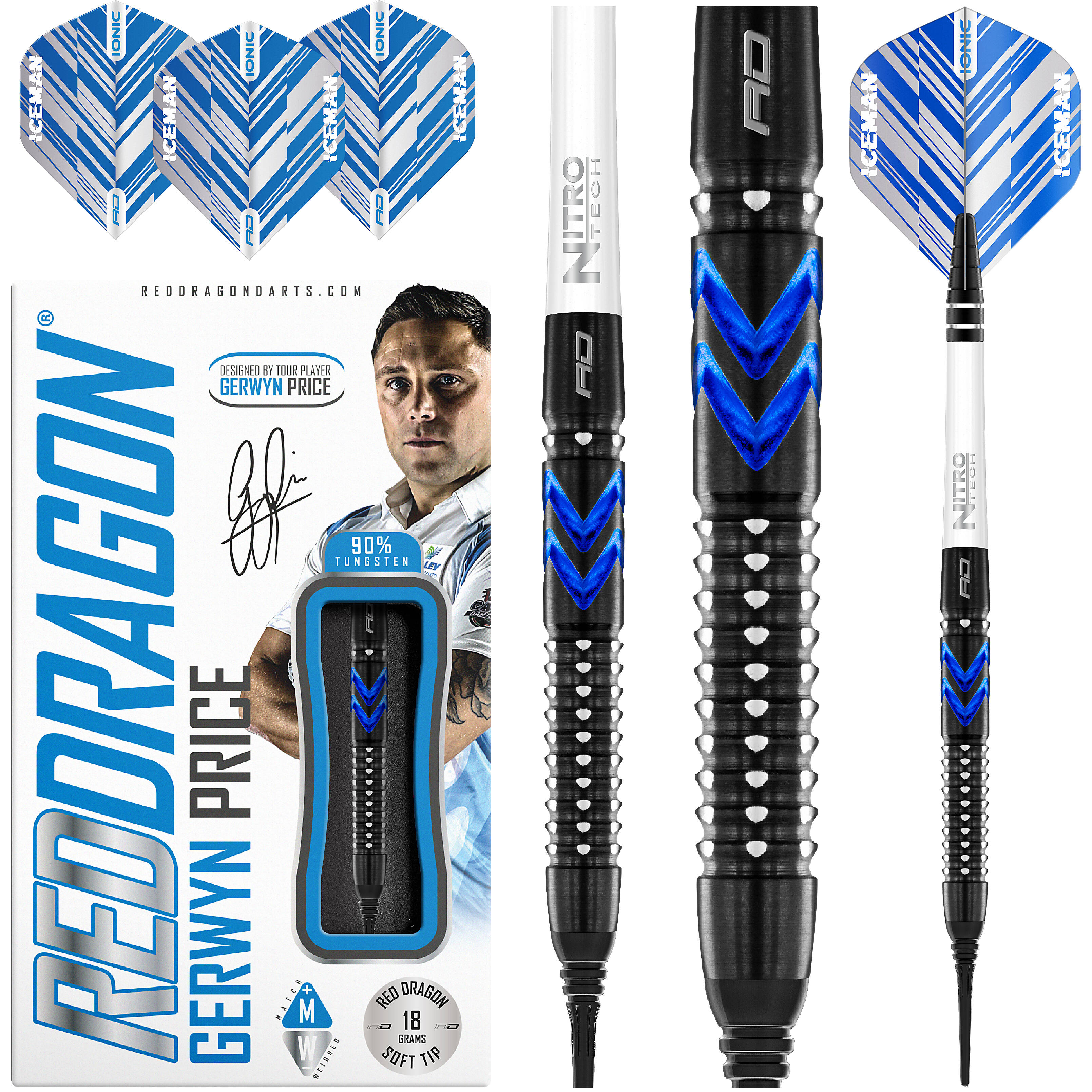 Red-Dragon-Gerwyn-Price-Blue-Ice-SE-Softdart-Collage Red Dragon - Gerwyn Price Blue Ice SE - Softdart