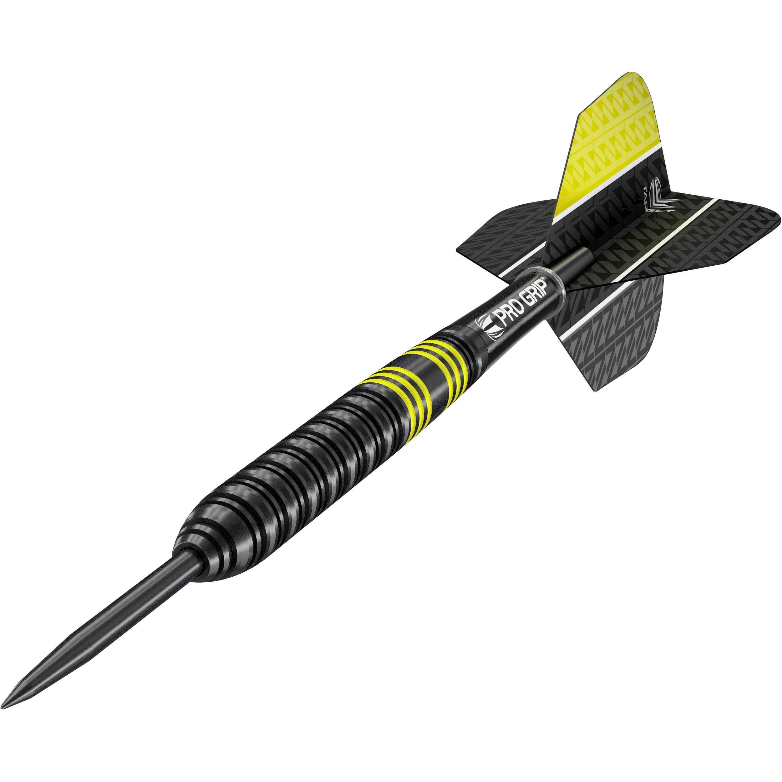 Target-Vapor-8-Black-Schwarz-Gelb-Steeldart-Seitlich Target - Vapor-8 - Schwarz Gelb - Steeldart