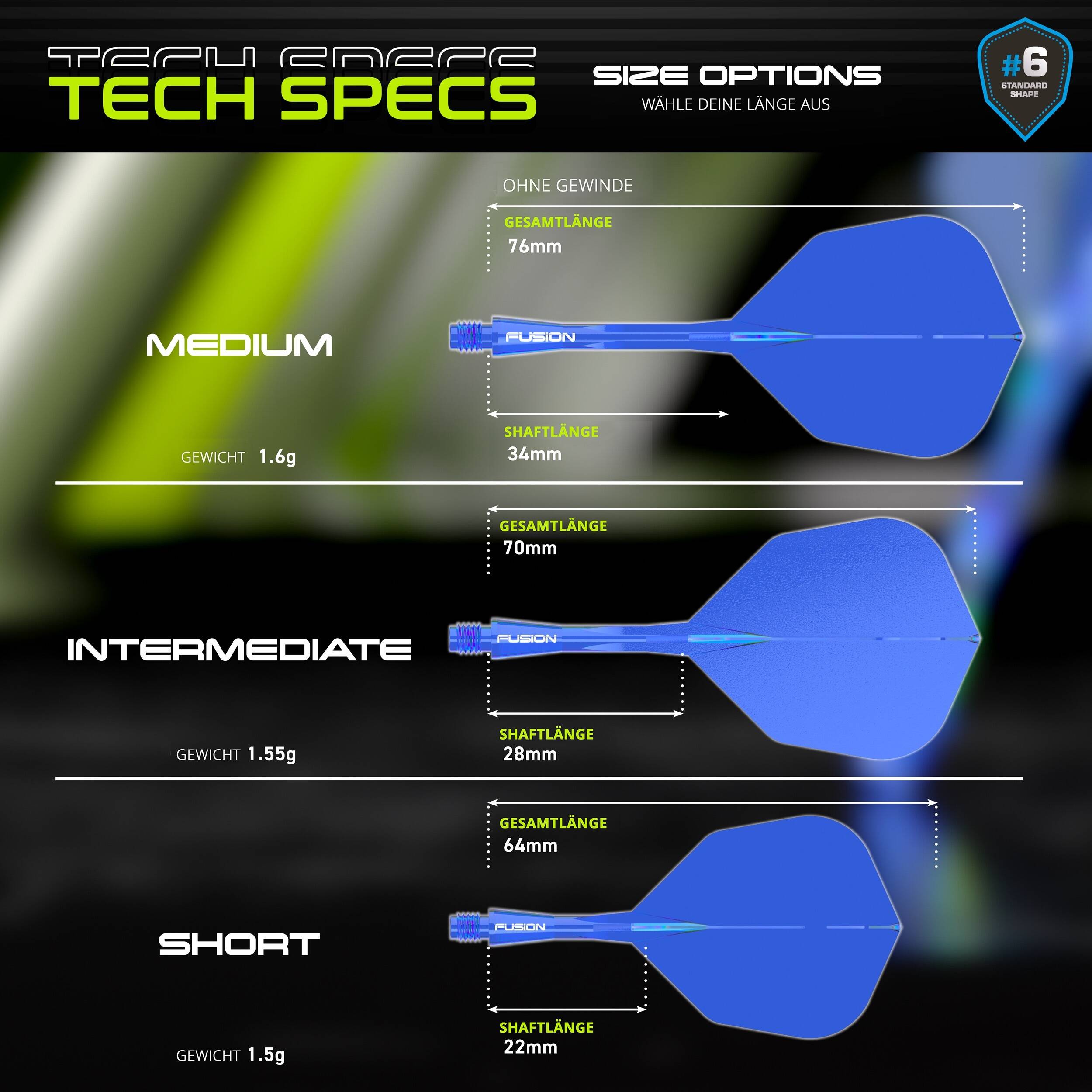 Winmau - Fusion Flightsystem Blau - No6