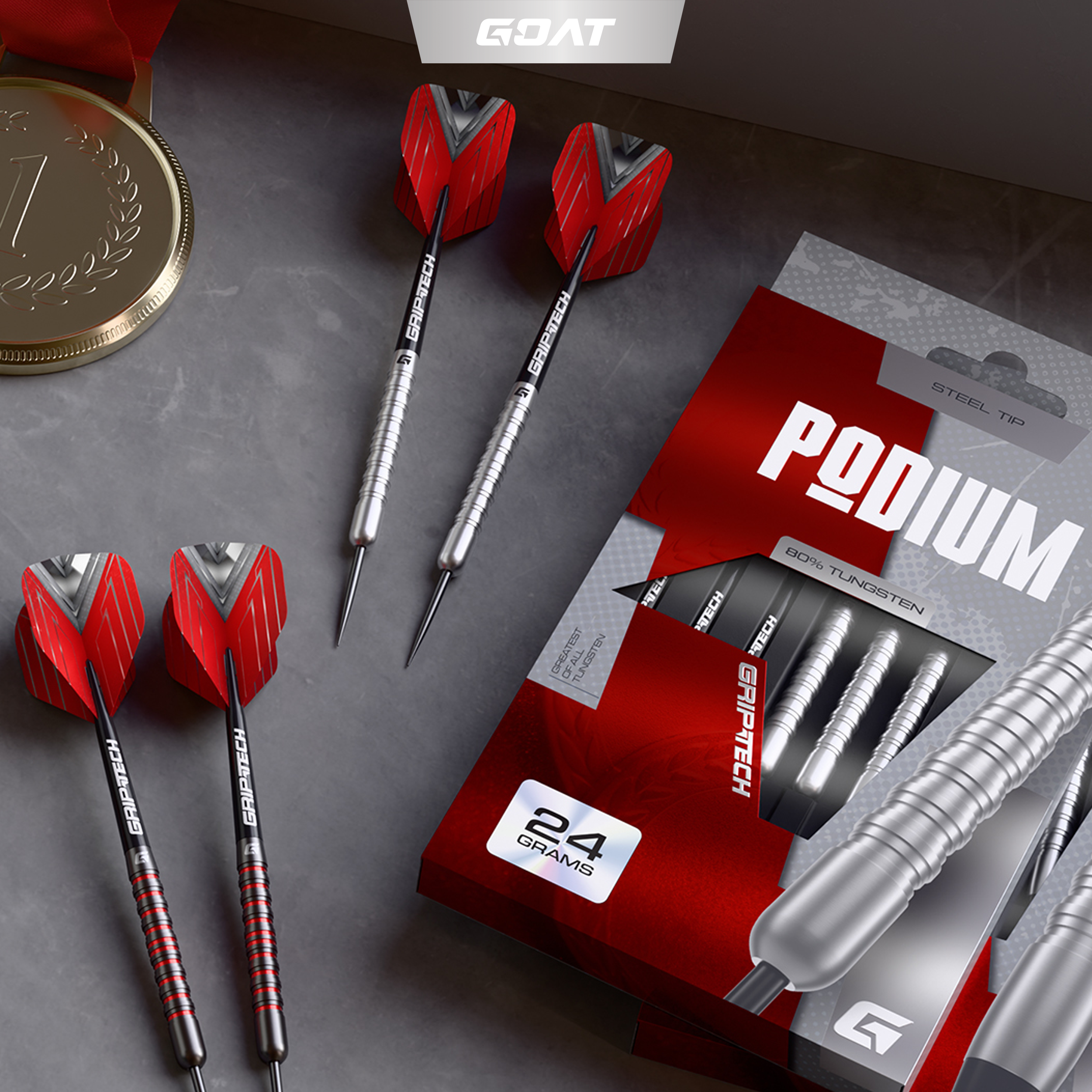 GOAT - Podium Silver 80% - Steeldart