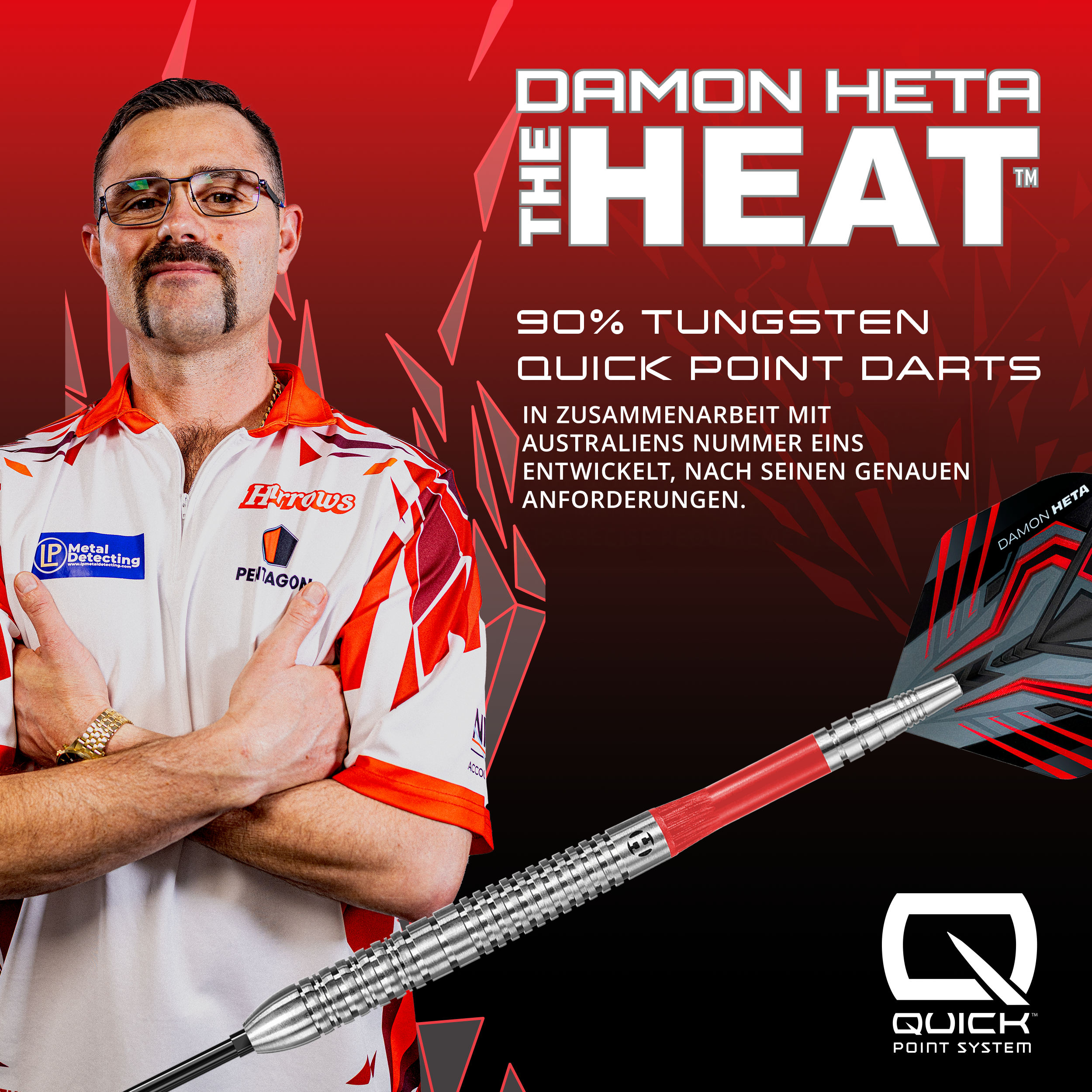 Harrows - Quick Point - Damon Heta Natural - Steeldart