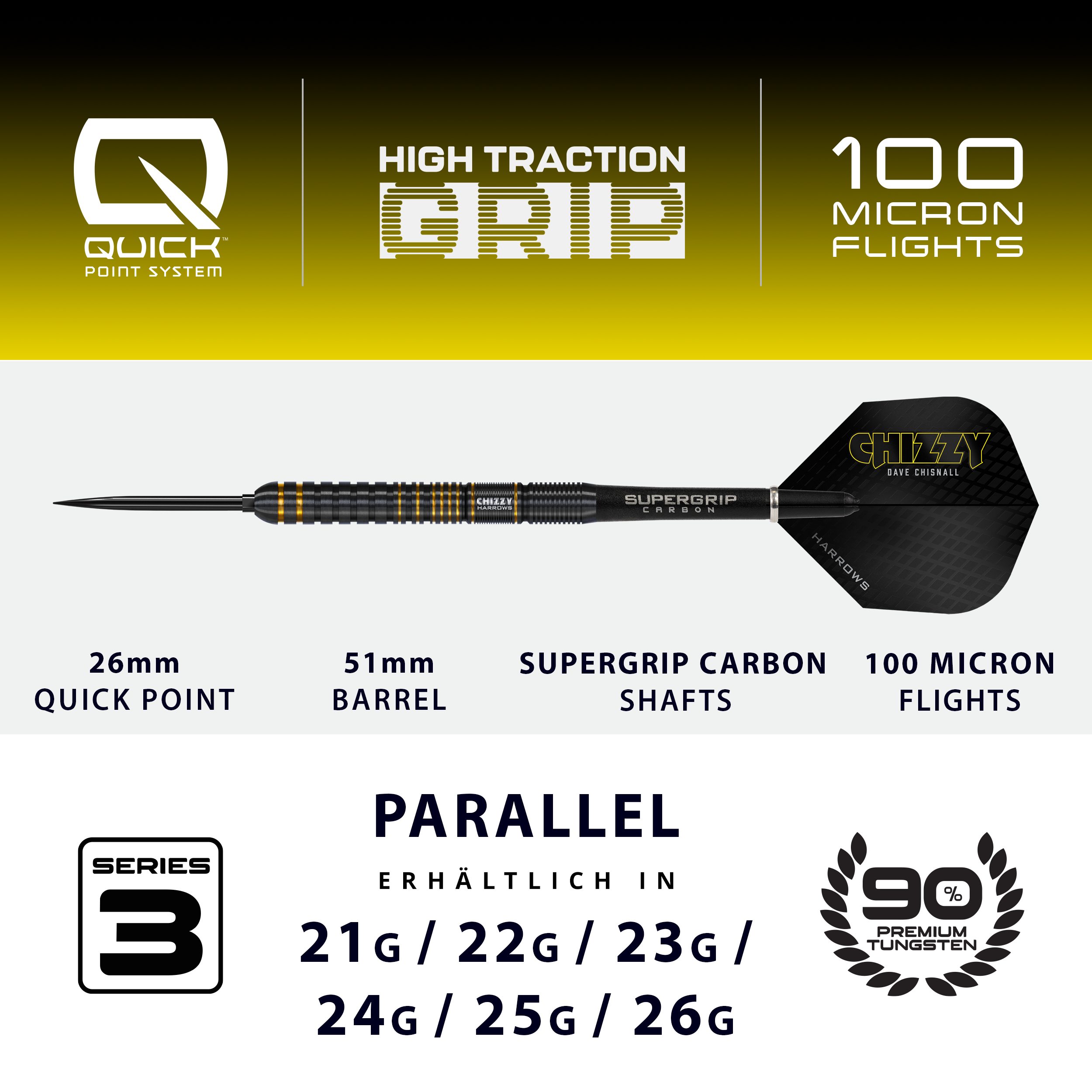 Harrows - Quick Point - Dave Chisnall GEN 3 - Steeldart Harrows - Quick Point - Dave Chisnall GEN 3 - Steeldart