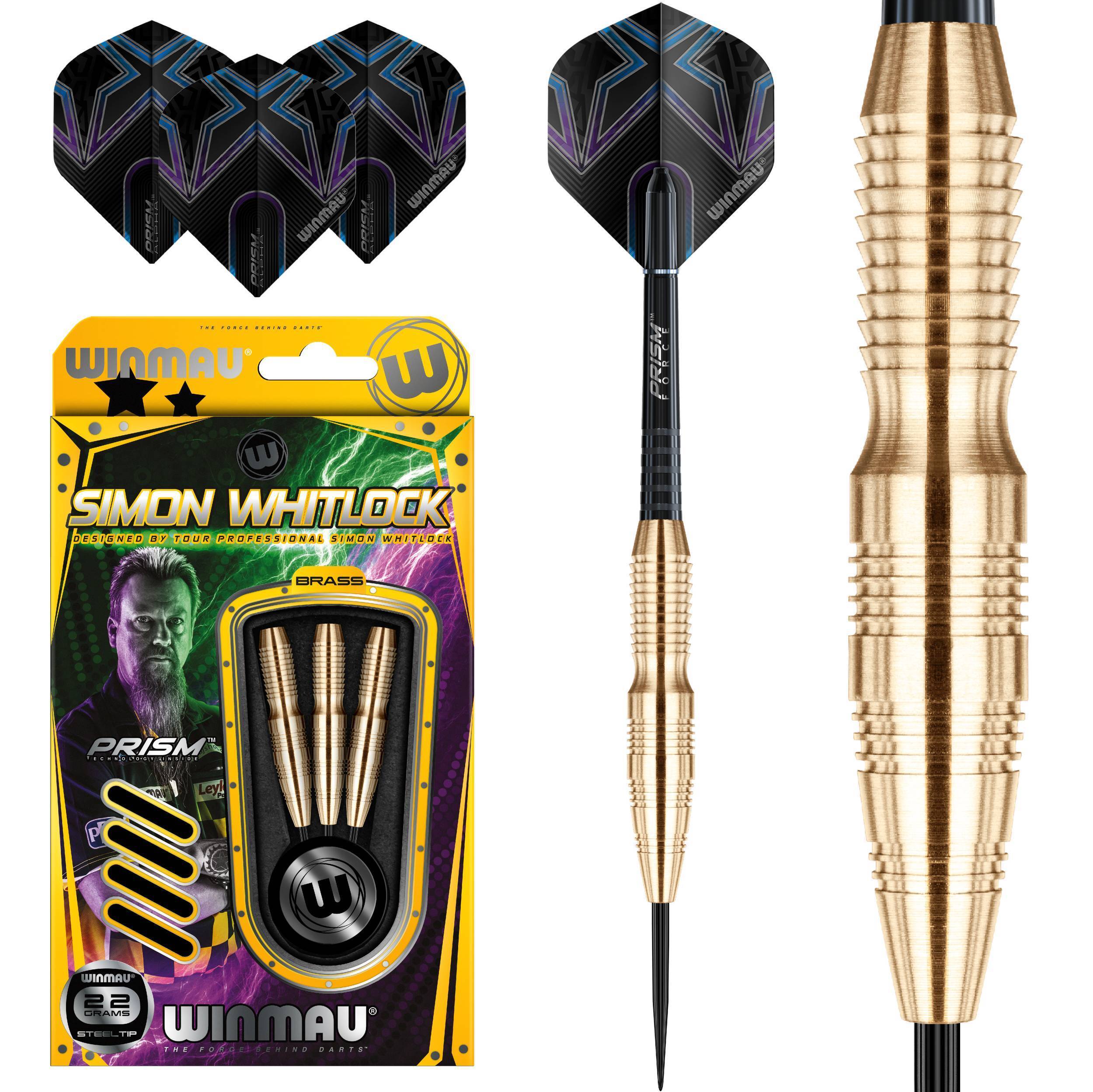 Winmau-Simon-Whitlock-Brass-Steeldart-Collage Winmau - Simon Whitlock - Brass - Steeldart