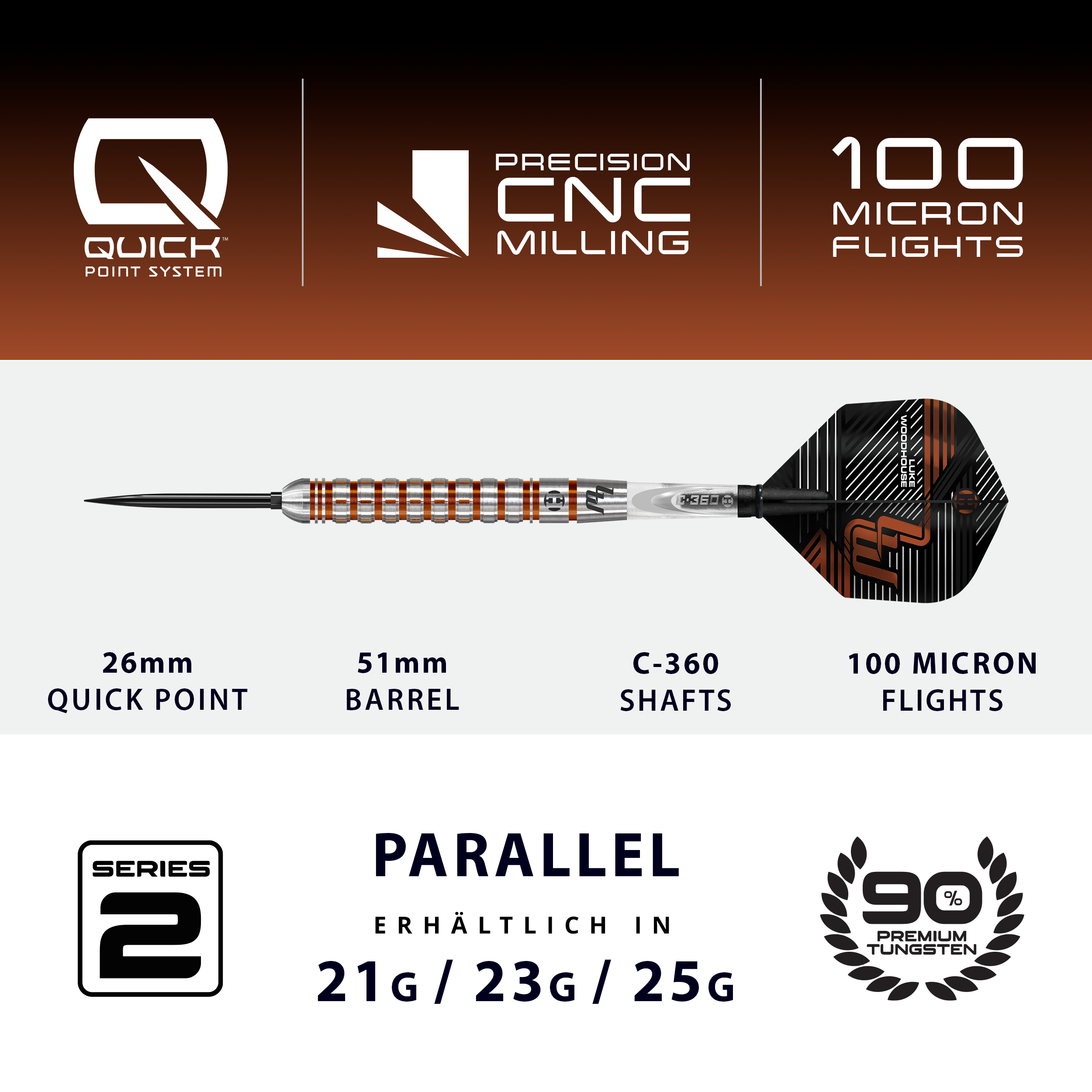 Harrows - Quick Point - Luke Woodhouse GEN 2 - Steeldart
