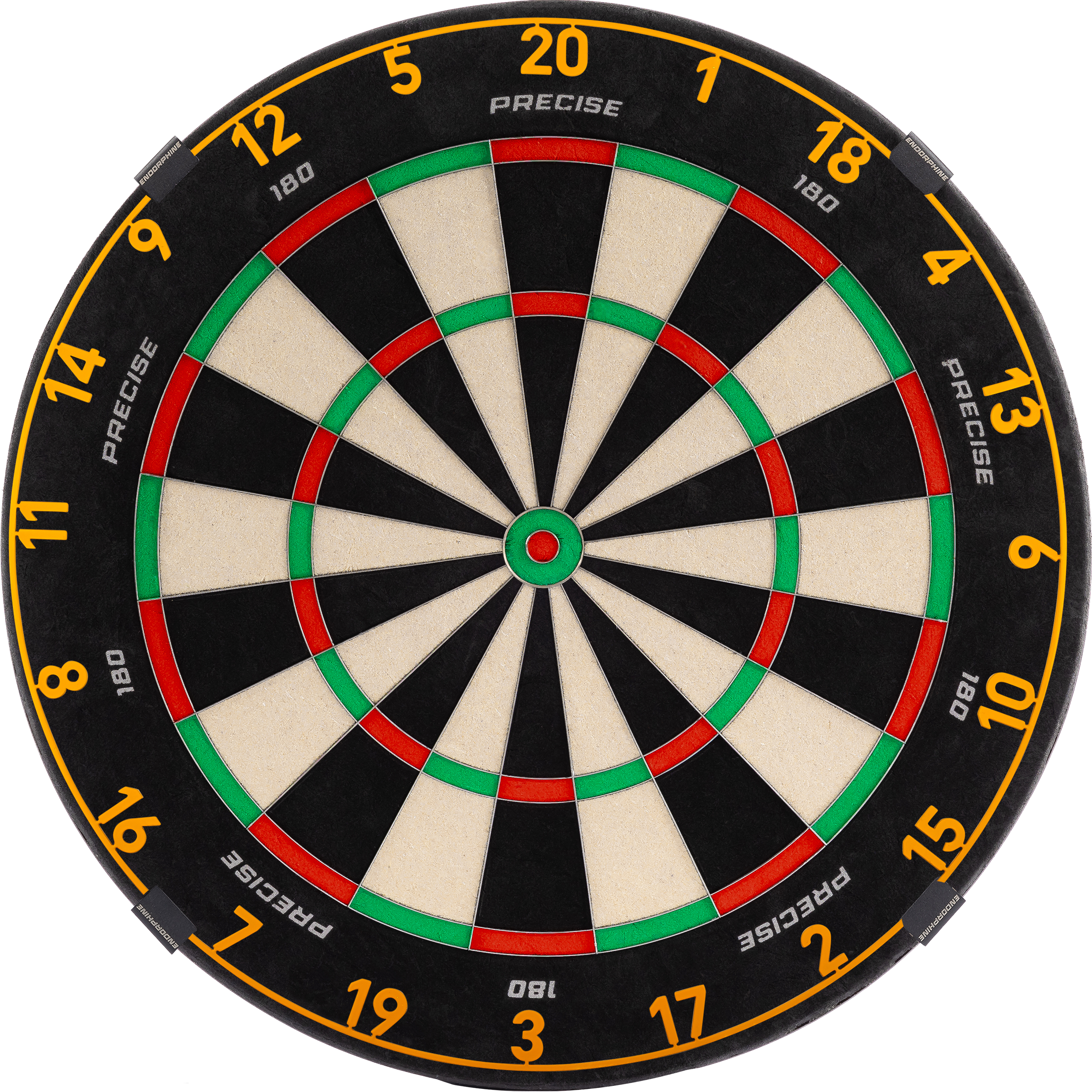 Precise180 - Endorphine Dartboard mit Lasercut Zahlenring Precise180 - Endorphine Dartboard mit Lasercut Zahlenring